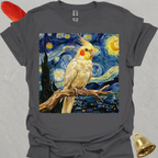 Lutino Cockatiel Starry Night T-Shirt