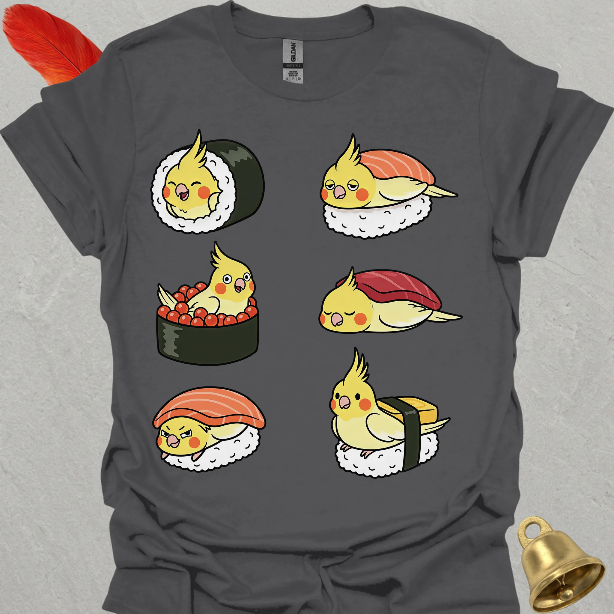 Lutino Cockatiel Sushi T-Shirt