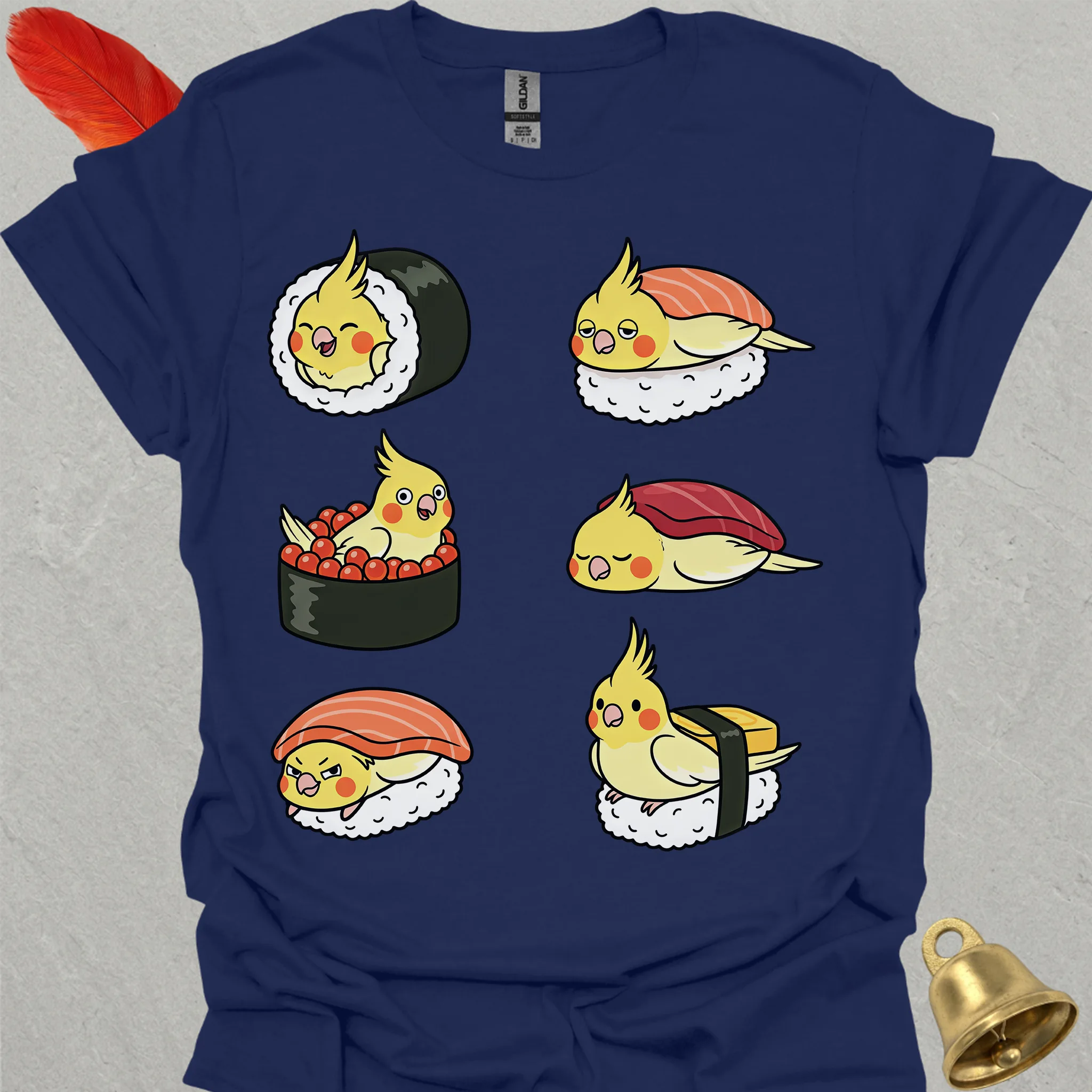 Lutino Cockatiel Sushi T-Shirt