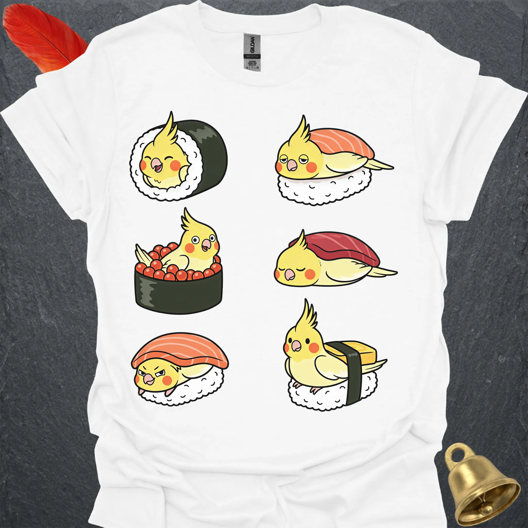 Lutino Cockatiel Sushi T-Shirt