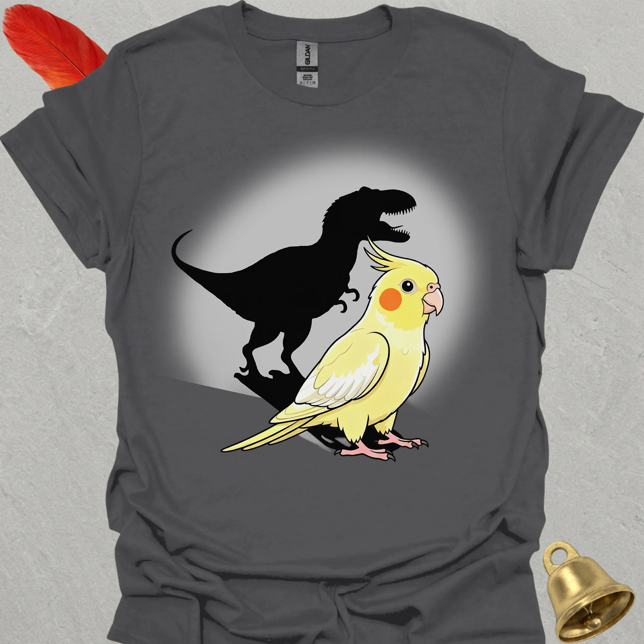 Lutino Cockatiel T-Rex T-Shirt