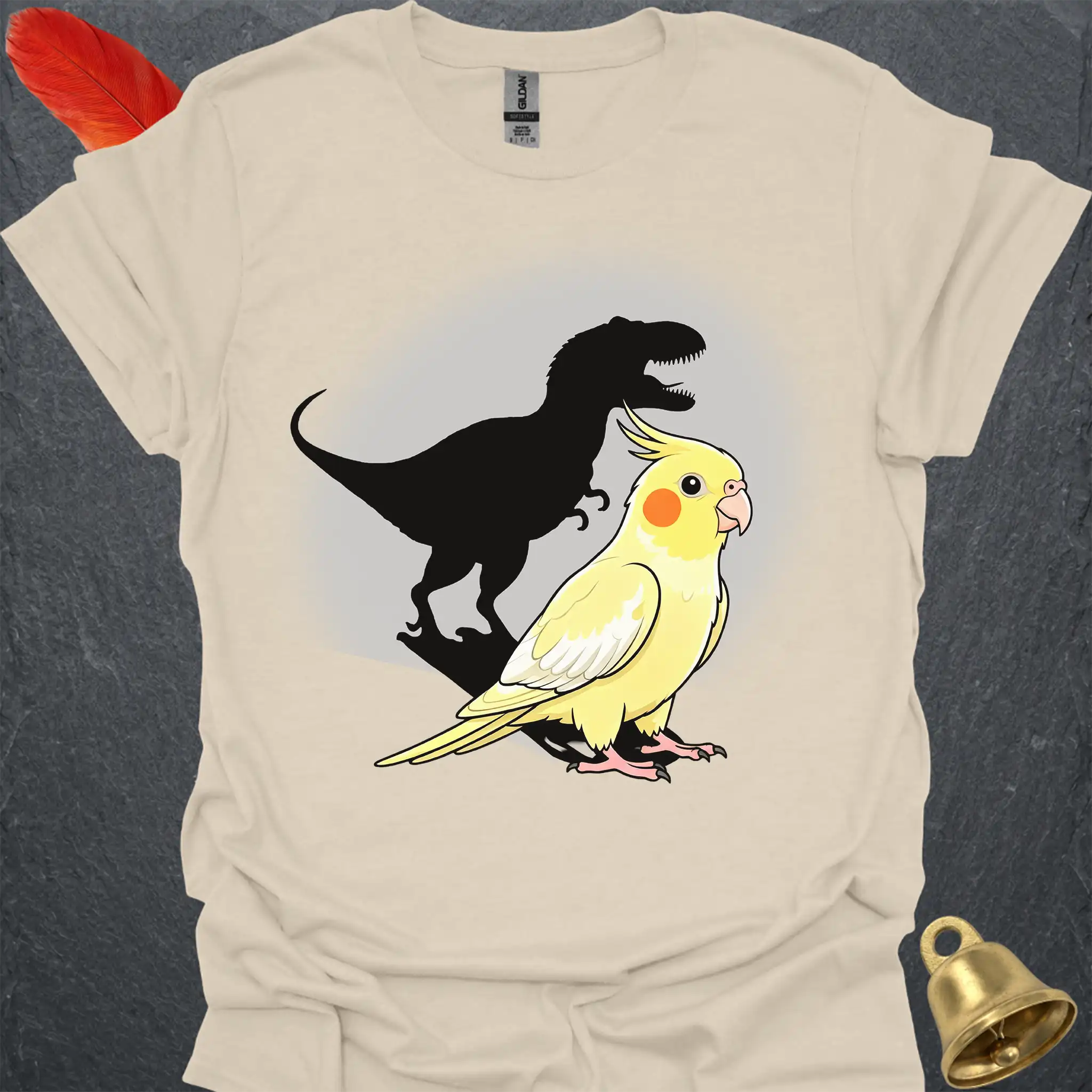 Lutino Cockatiel T-Rex T-Shirt