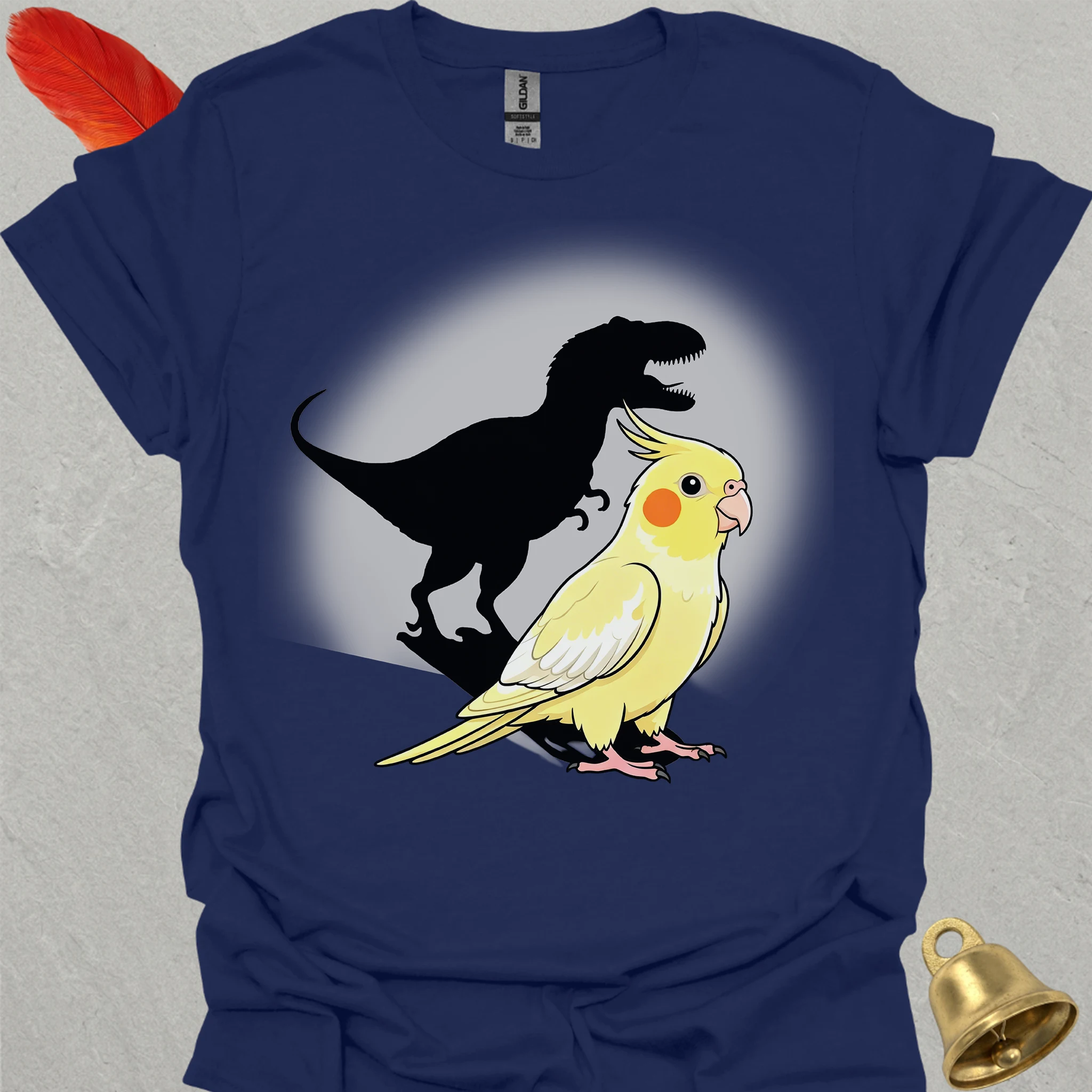 Lutino Cockatiel T-Rex T-Shirt