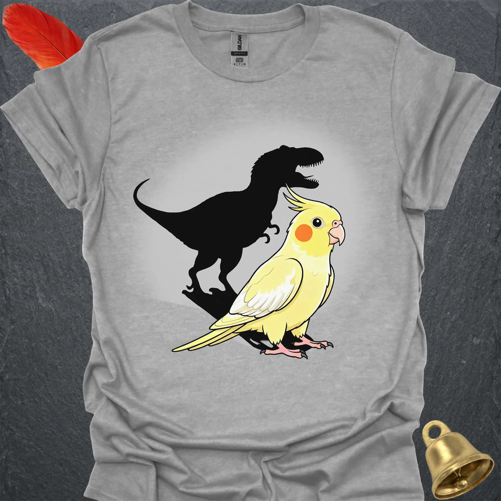 Lutino Cockatiel T-Rex T-Shirt