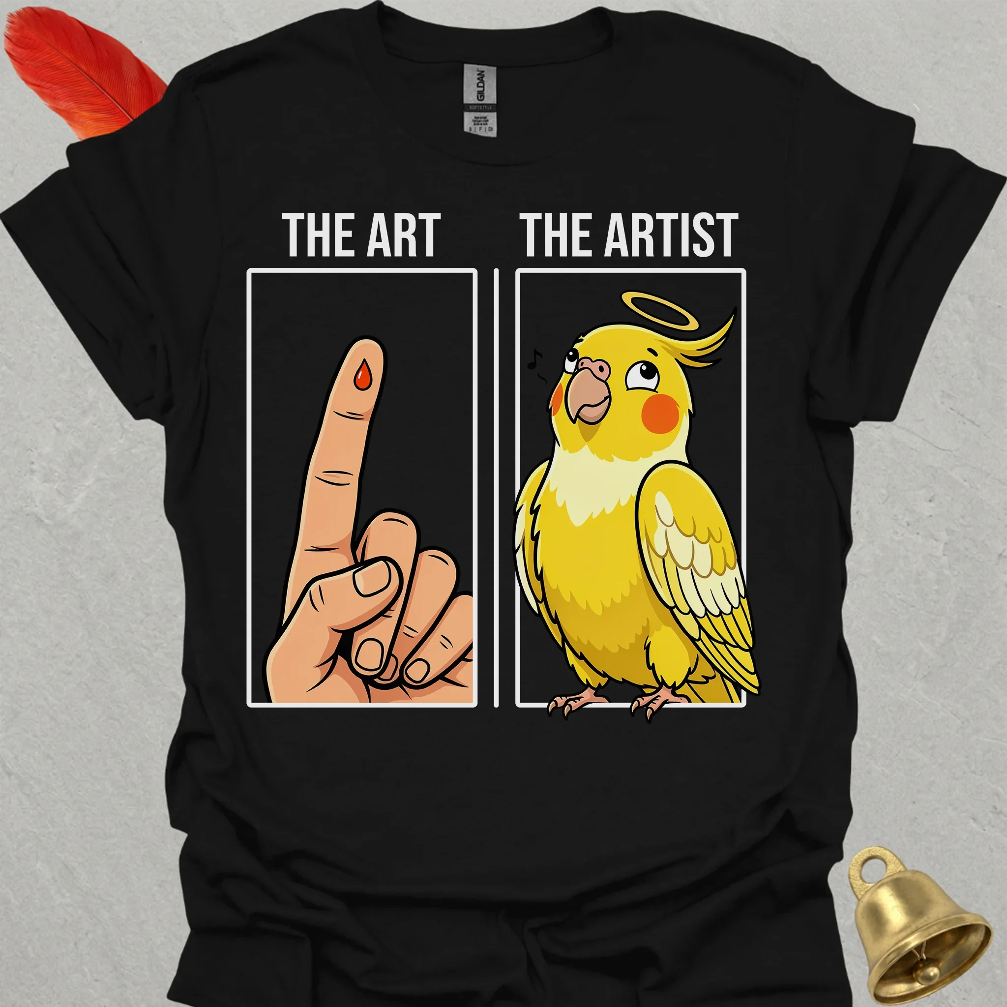 Lutino Cockatiel The Artist T-Shirt