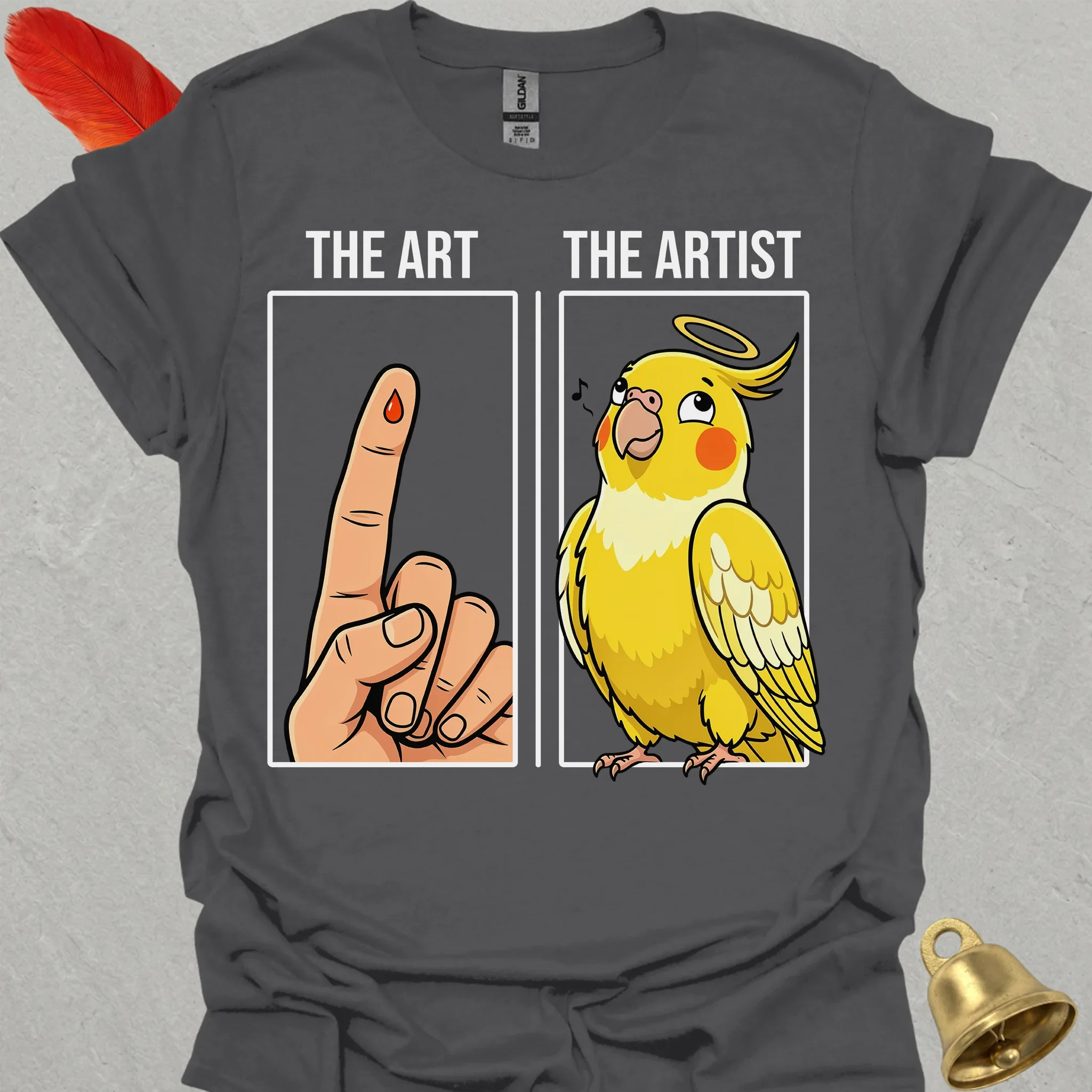 Lutino Cockatiel The Artist T-Shirt