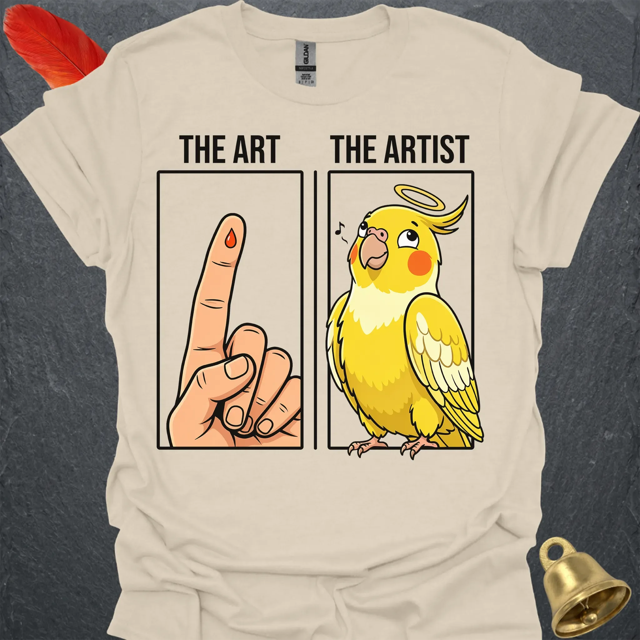 Lutino Cockatiel The Artist T-Shirt