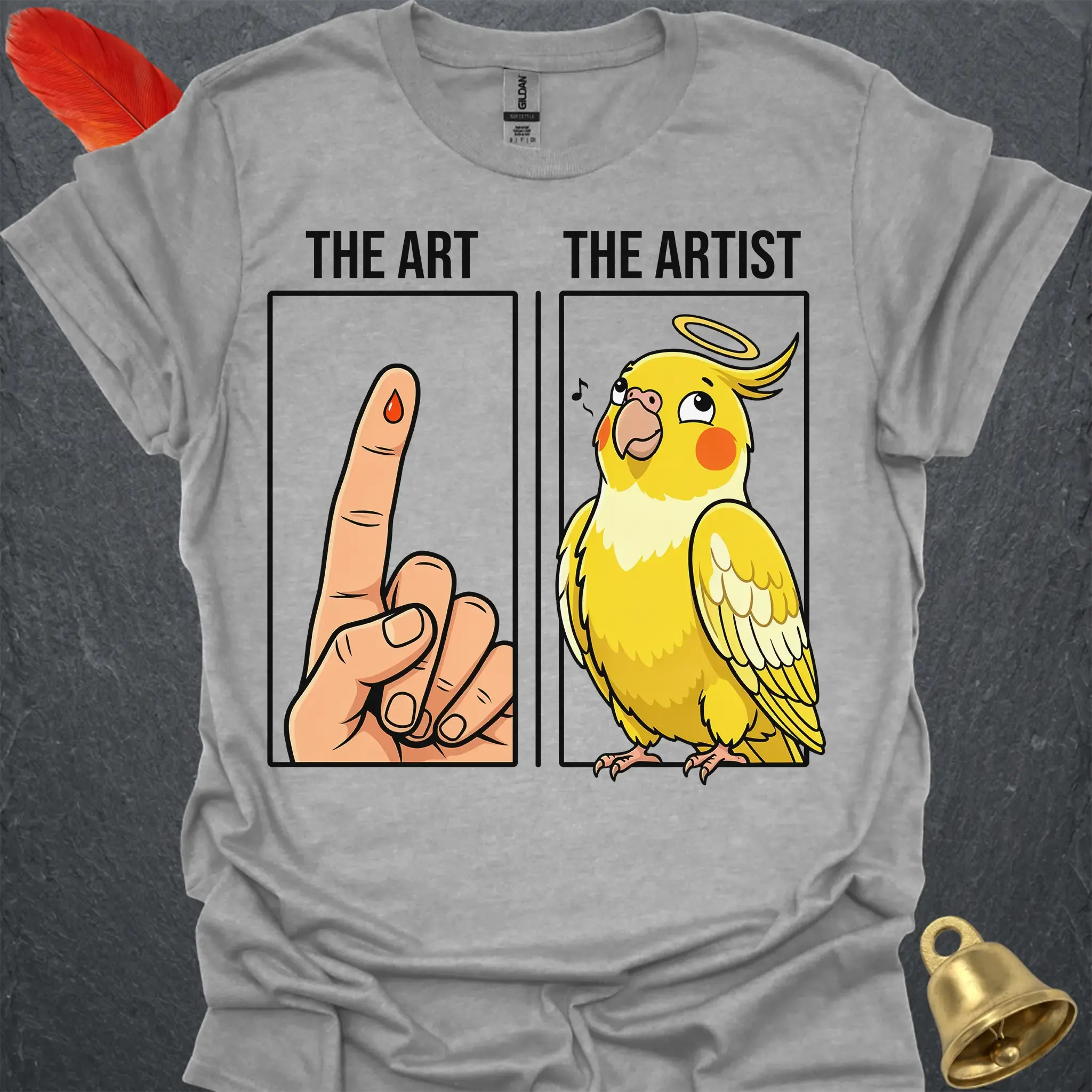 Lutino Cockatiel The Artist T-Shirt