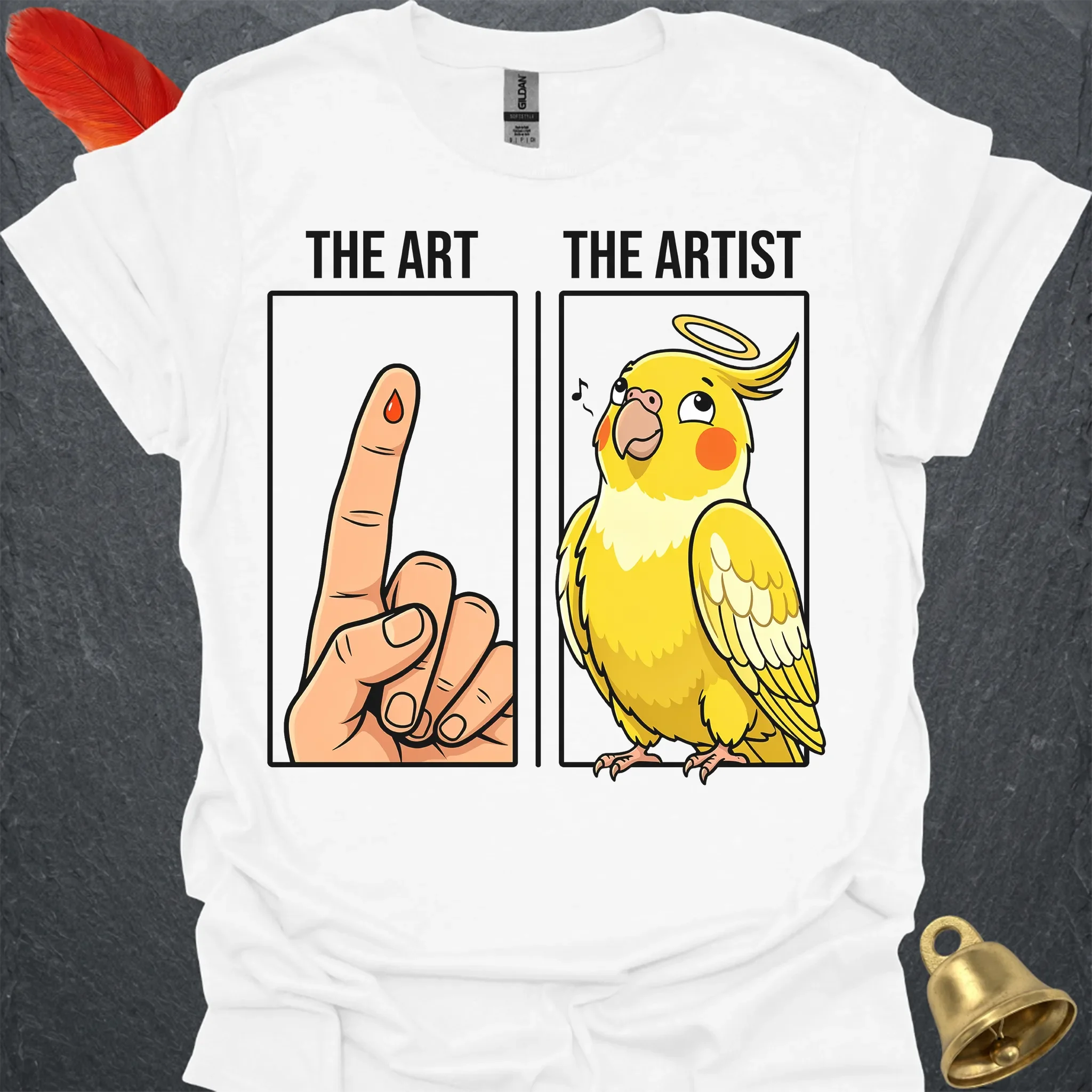 Lutino Cockatiel The Artist T-Shirt