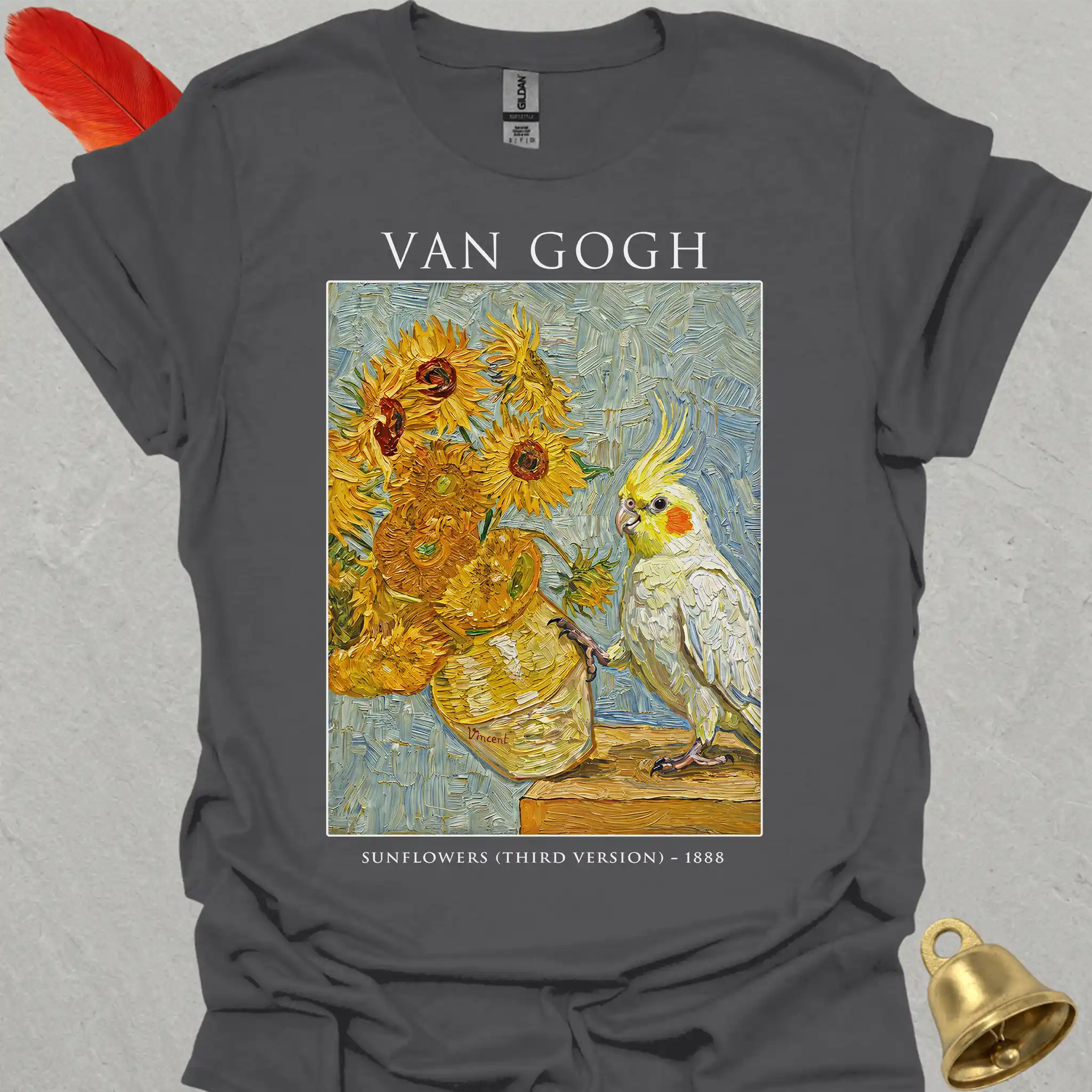 Lutino Cockatiel Van Gogh T-Shirt