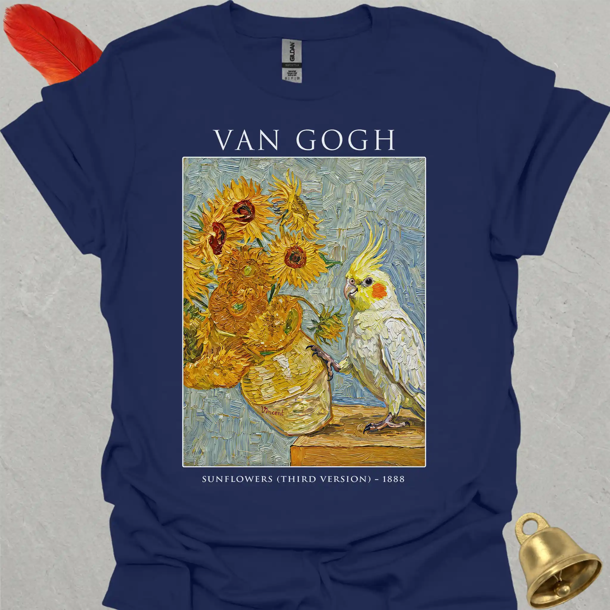 Lutino Cockatiel Van Gogh T-Shirt