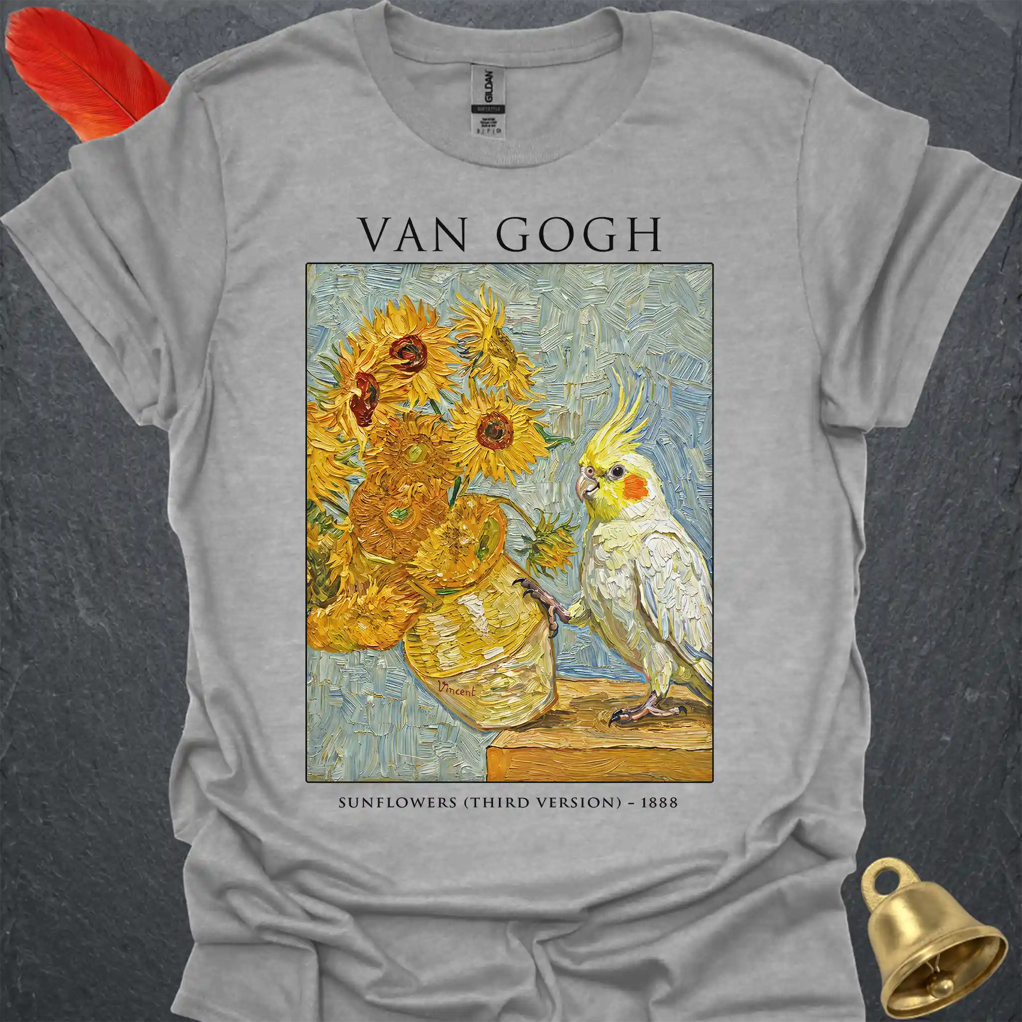 Lutino Cockatiel Van Gogh T-Shirt