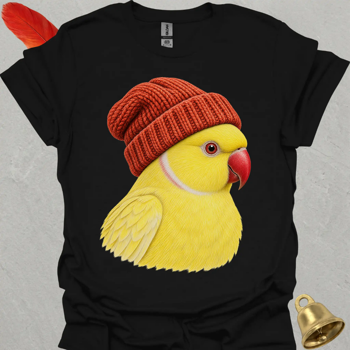 Lutino Indian Ringneck Beanie T-Shirt