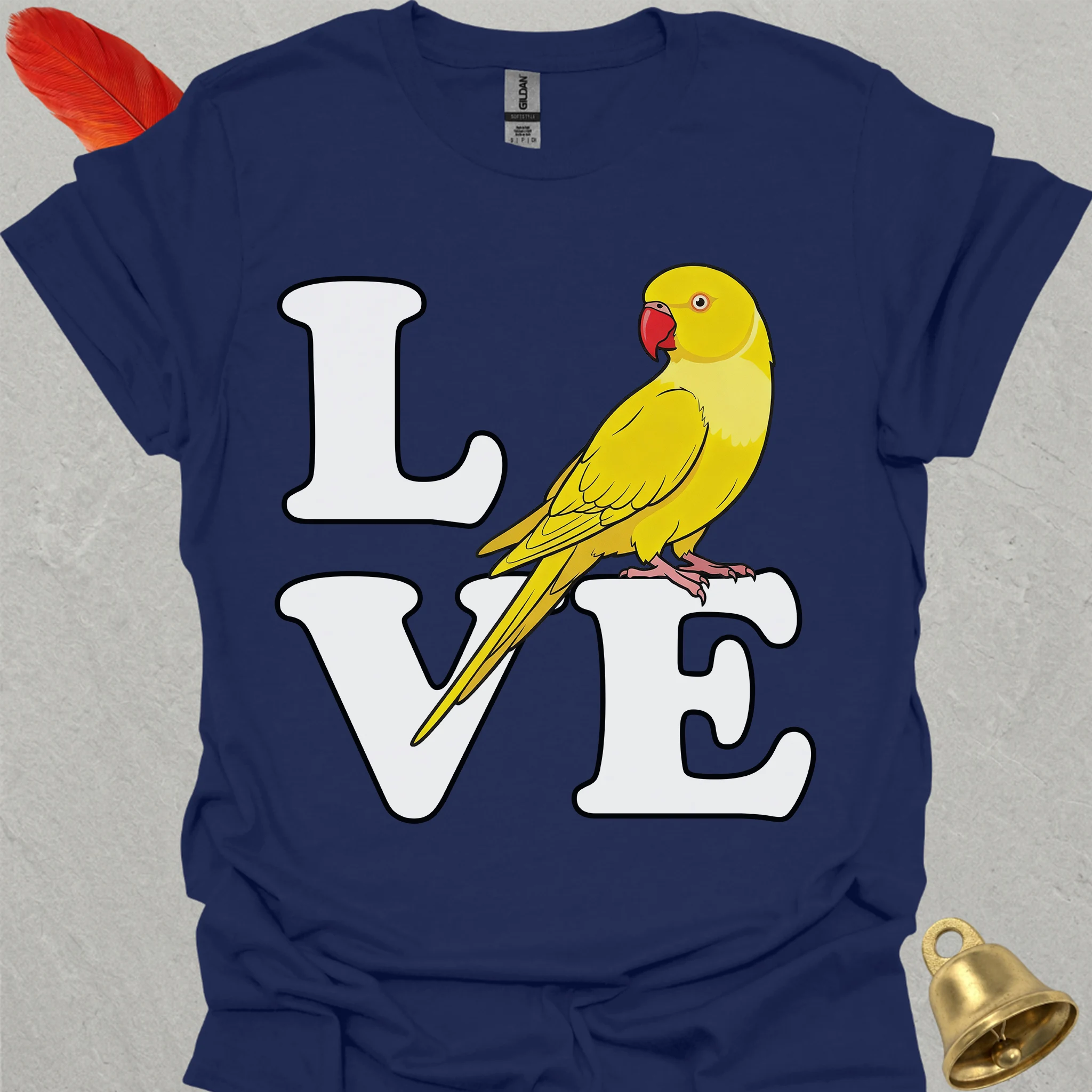 Lutino Indian Ringneck Bird Love T-Shirt