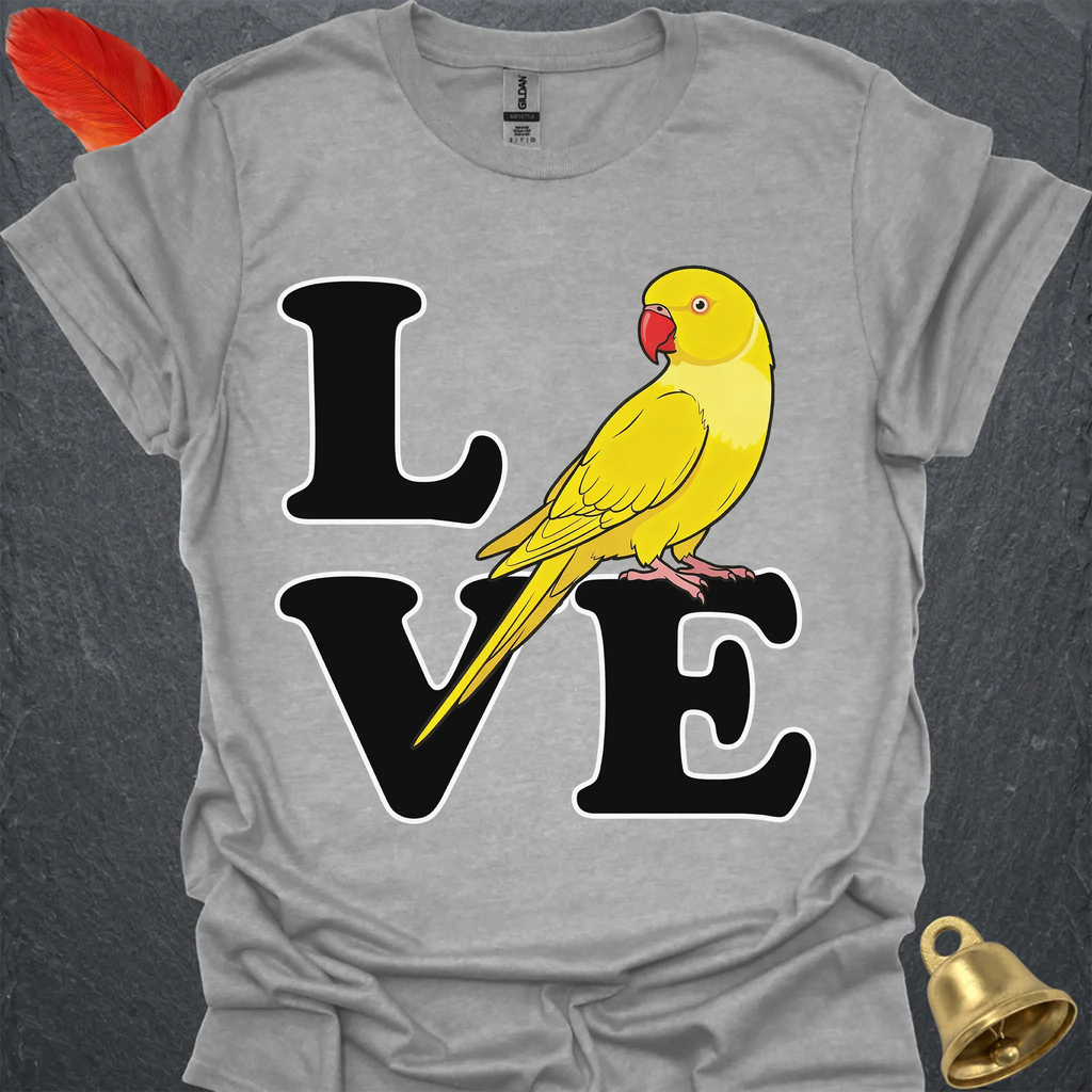 Lutino Indian Ringneck Bird Love T-Shirt