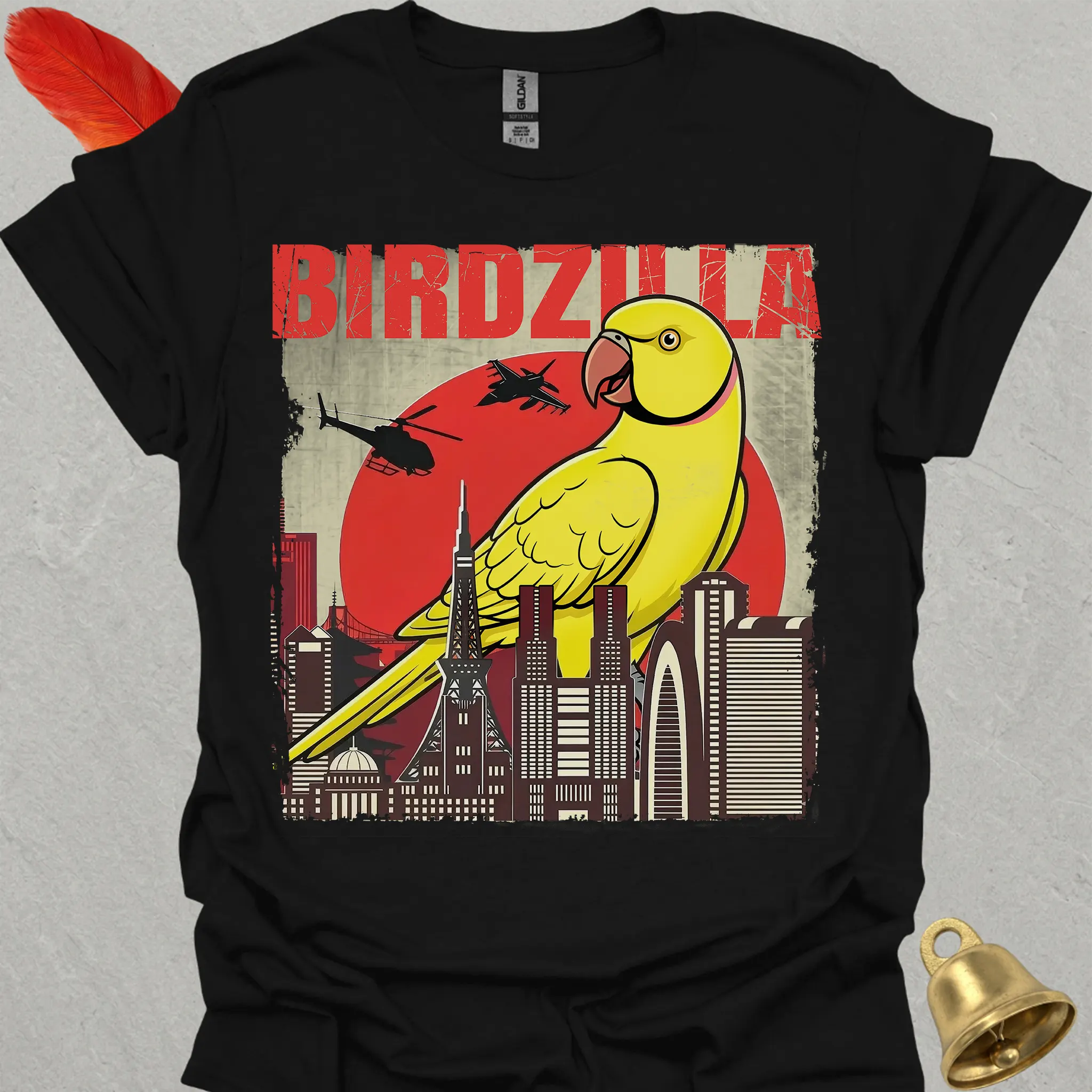 Lutino Indian Ringneck Birdzilla T-Shirt