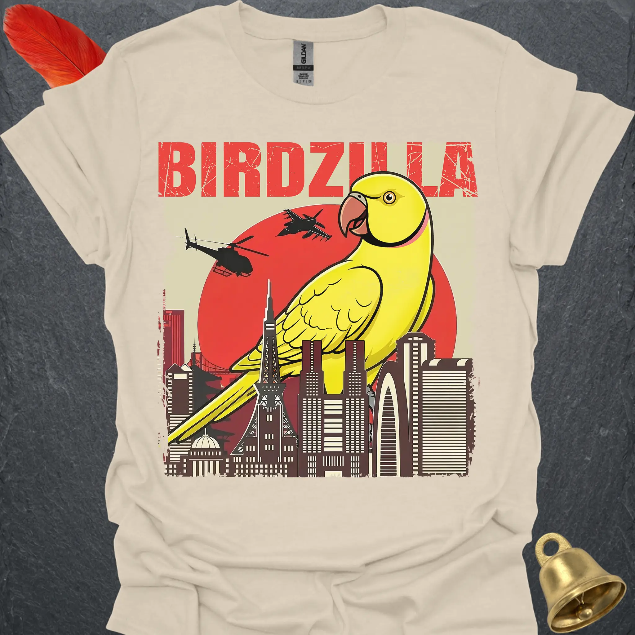 Lutino Indian Ringneck Birdzilla T-Shirt