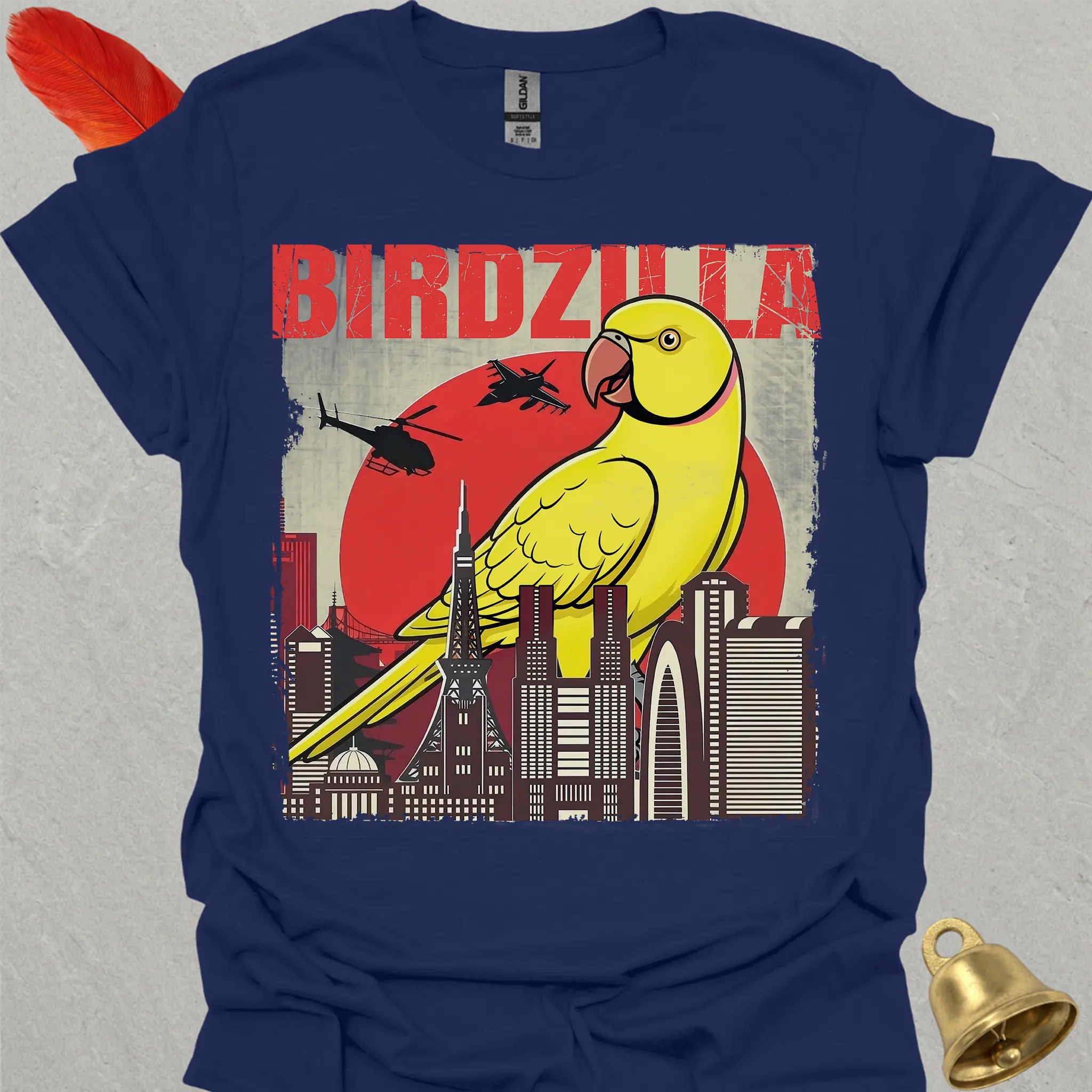 Lutino Indian Ringneck Birdzilla T-Shirt