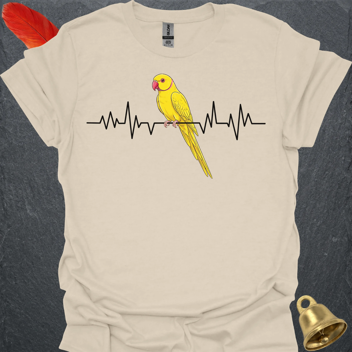 Lutino Indian Ringneck Heartbeat T-Shirt