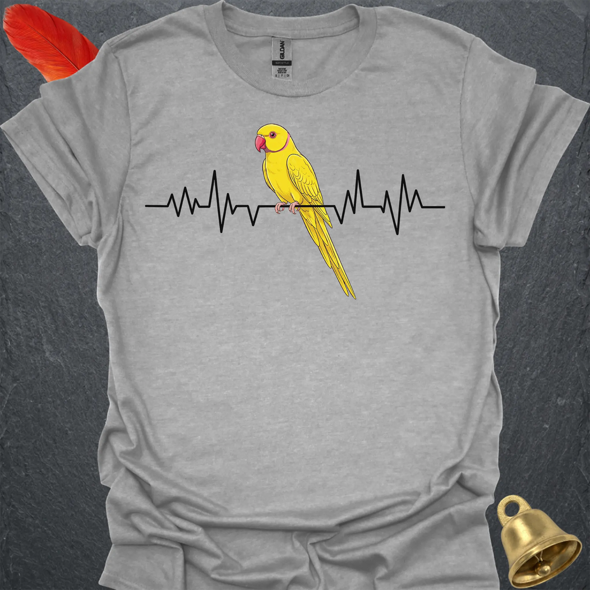 Lutino Indian Ringneck Heartbeat T-Shirt