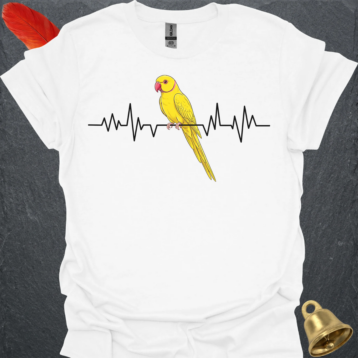 Lutino Indian Ringneck Heartbeat T-Shirt