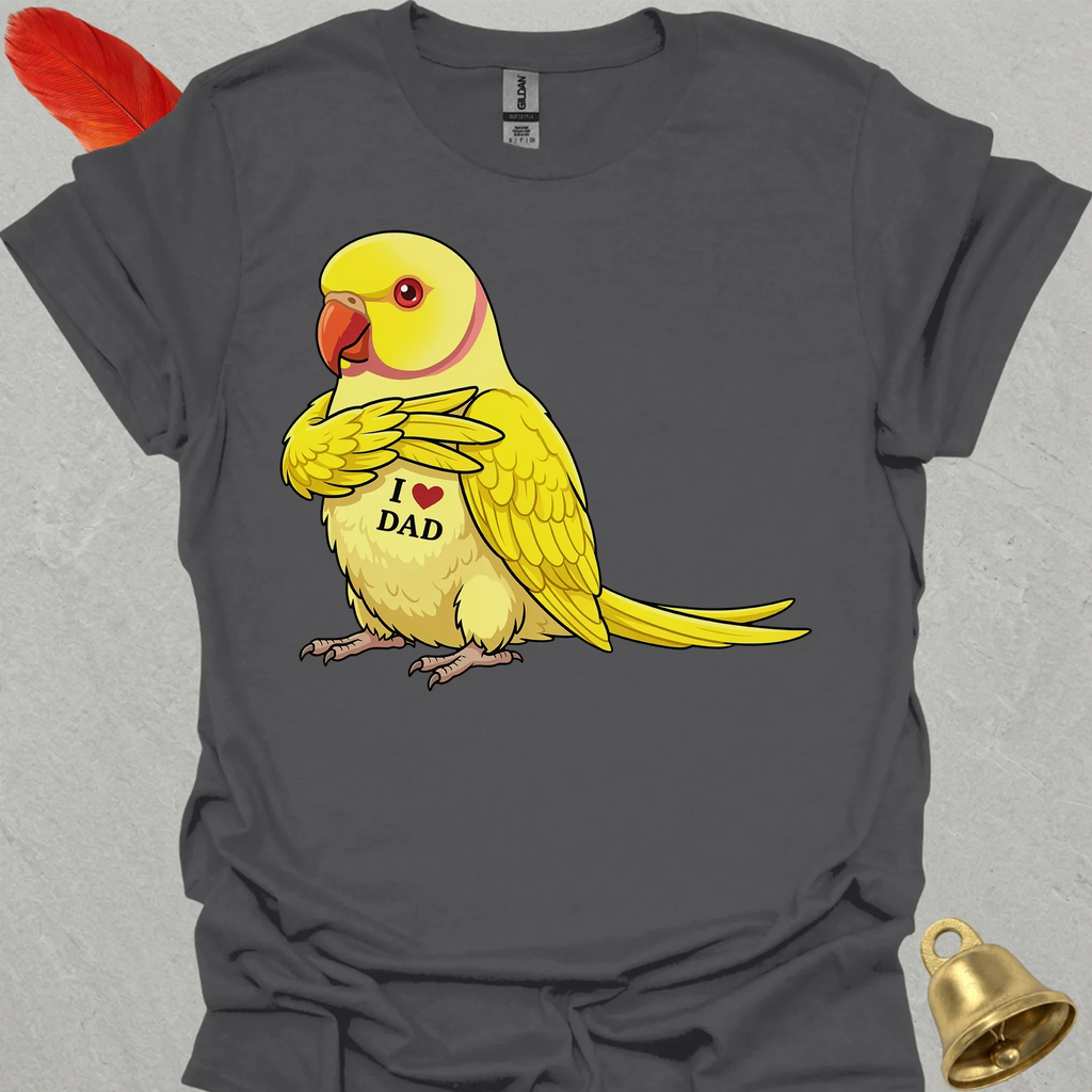 Lutino Indian Ringneck I Love Dad T-Shirt