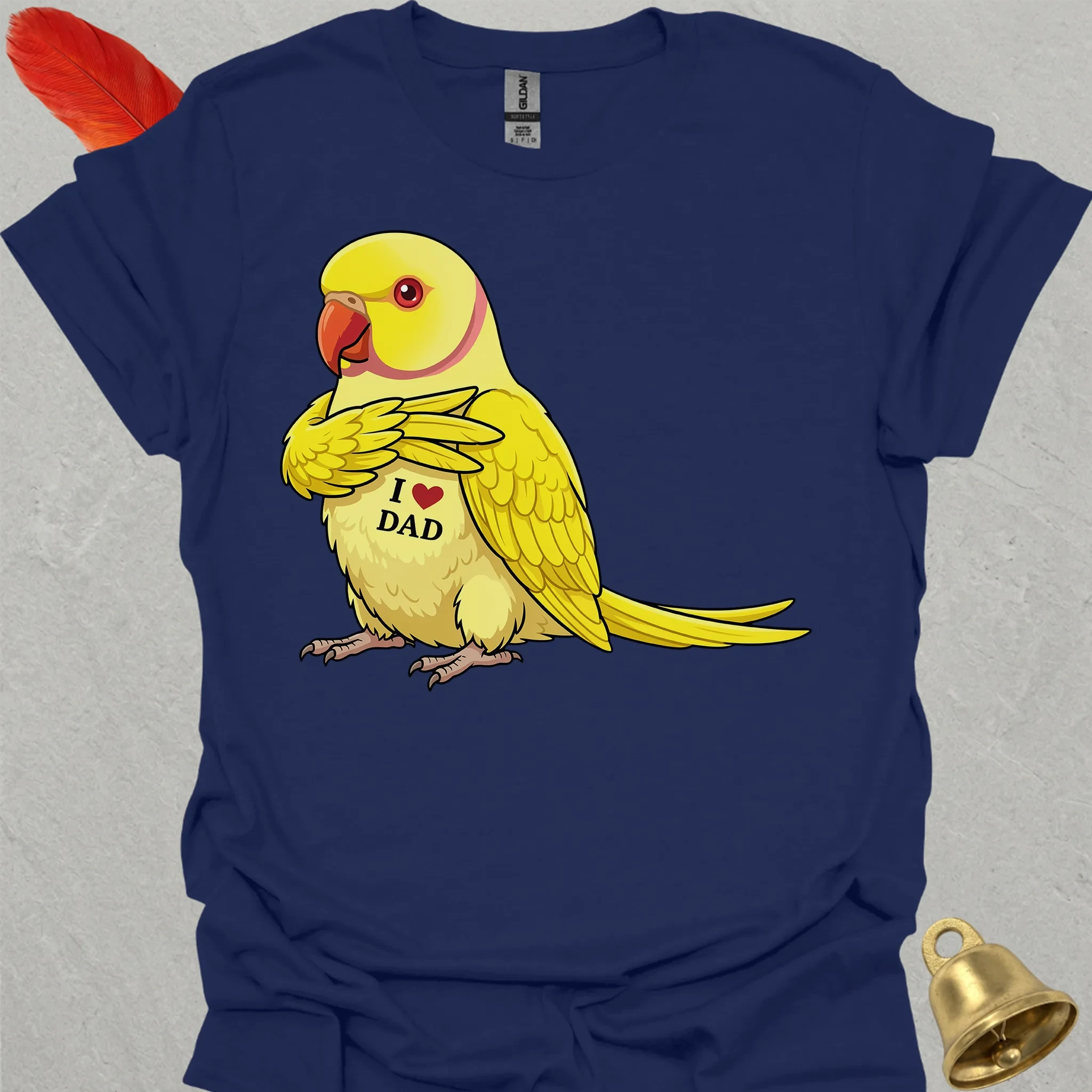 Lutino Indian Ringneck I Love Dad T-Shirt