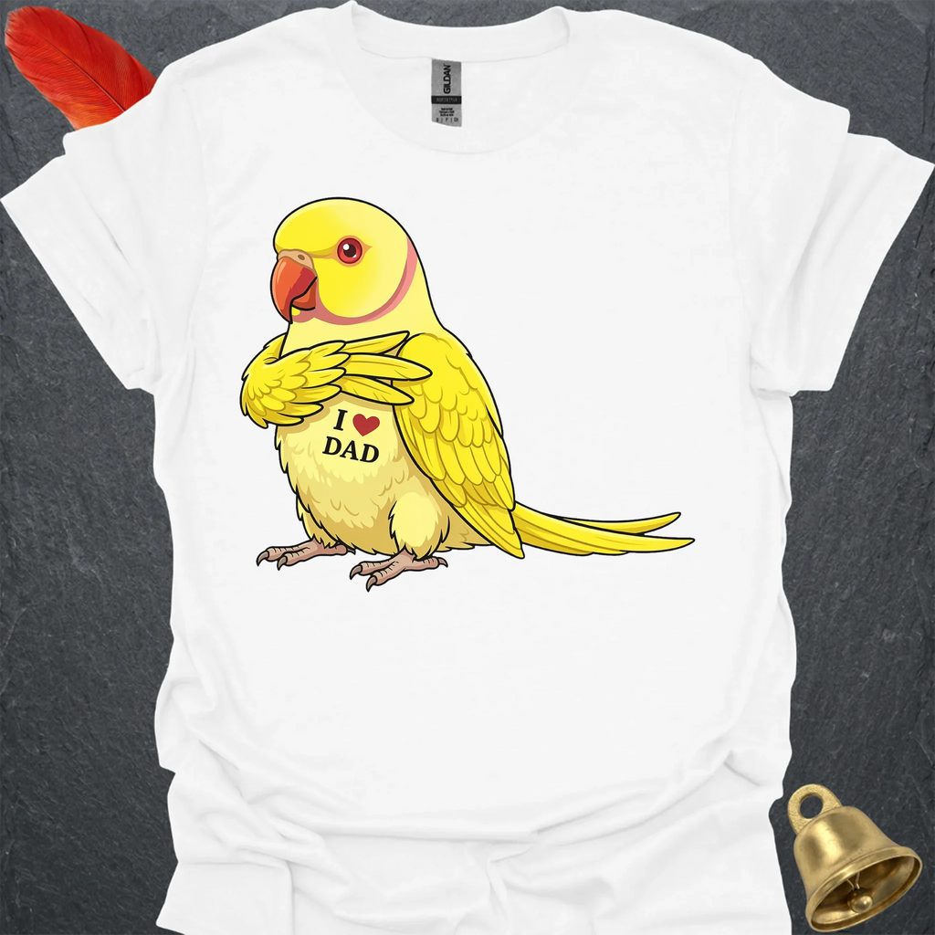 Lutino Indian Ringneck I Love Dad T-Shirt