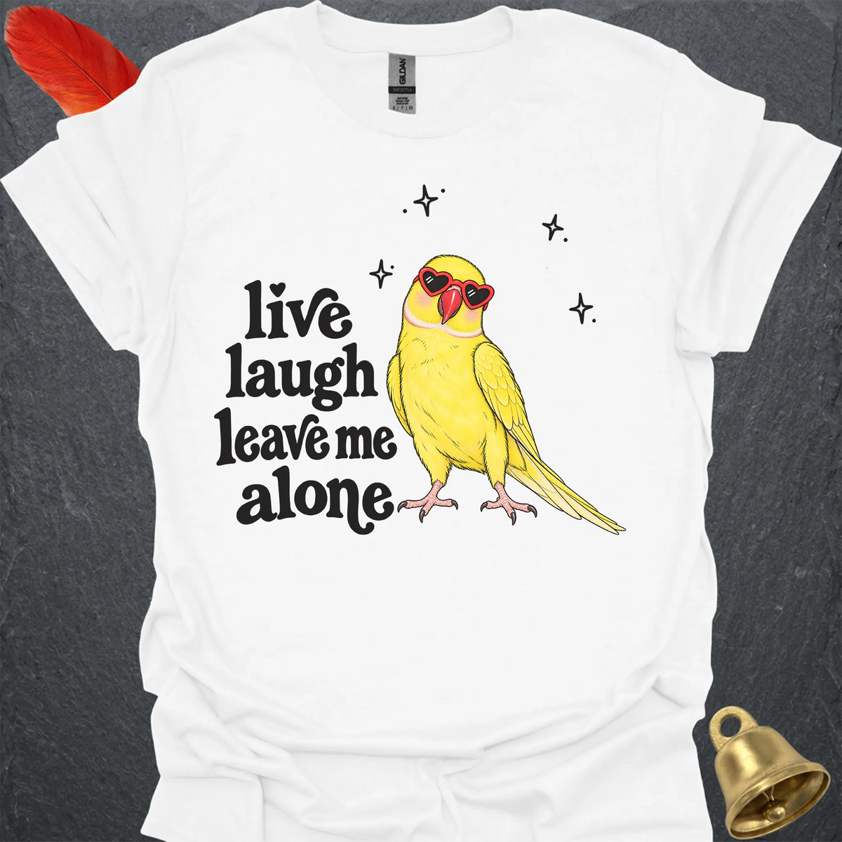 Lutino Indian Ringneck Live Laugh T-Shirt