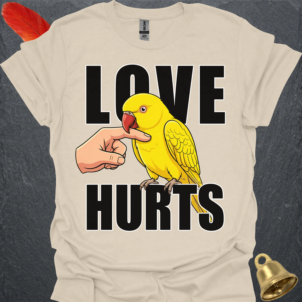 Lutino Indian Ringneck Love Hurts T-Shirt