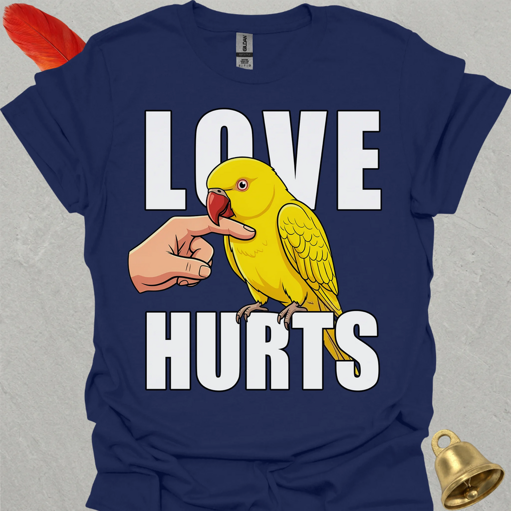 Lutino Indian Ringneck Love Hurts T-Shirt