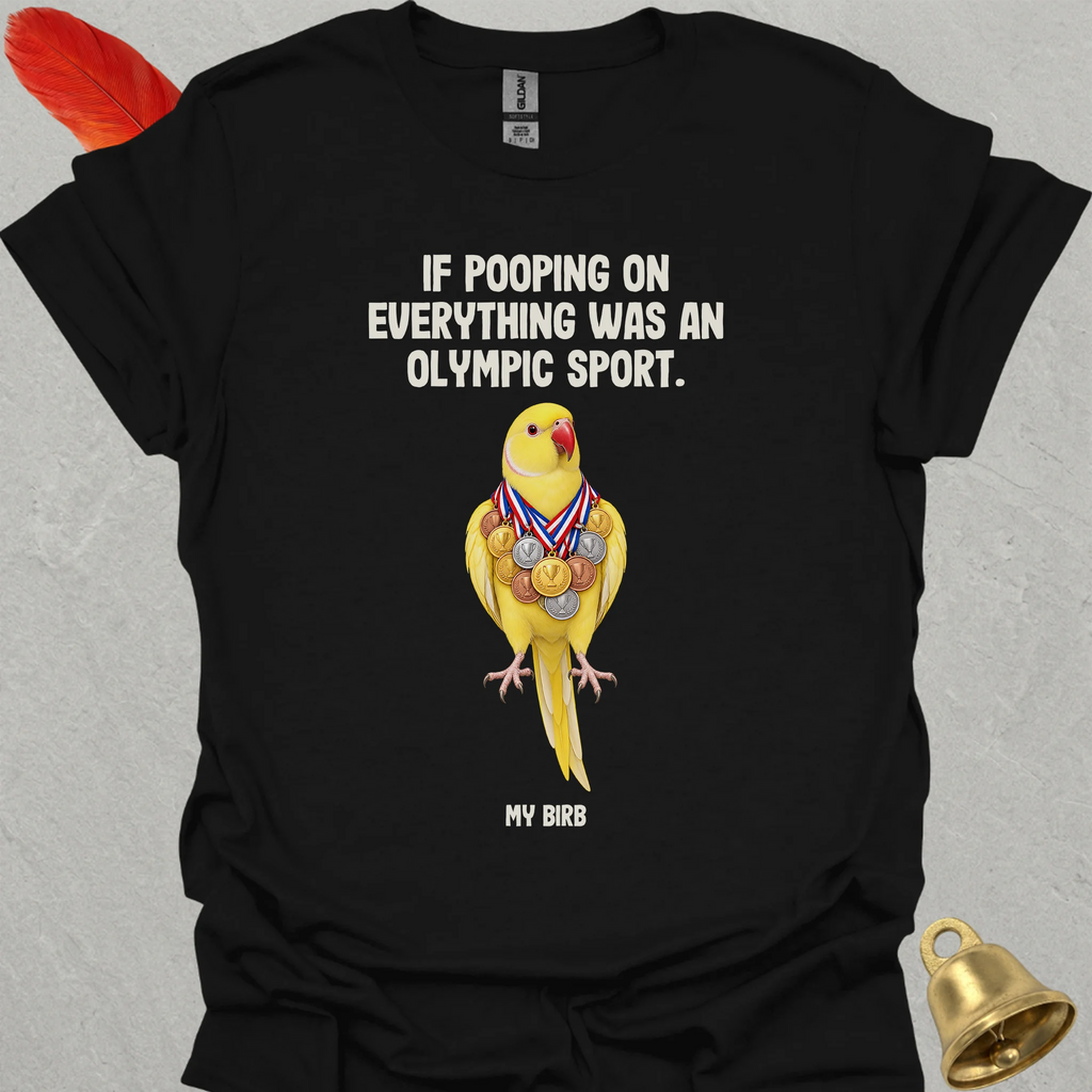 Lutino Indian Ringneck Olympic Pooper T-Shirt