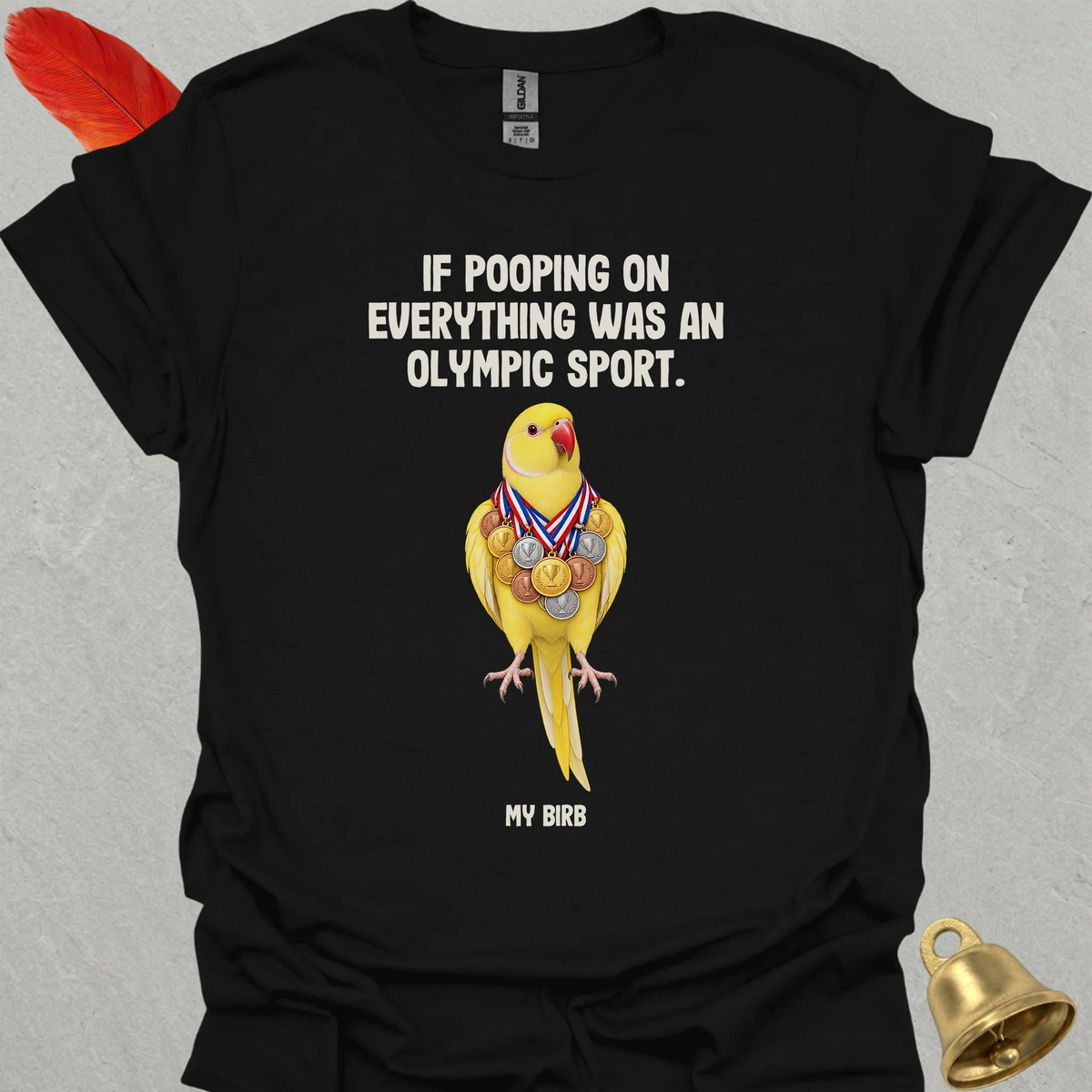 Lutino Indian Ringneck Olympic Pooper T-Shirt