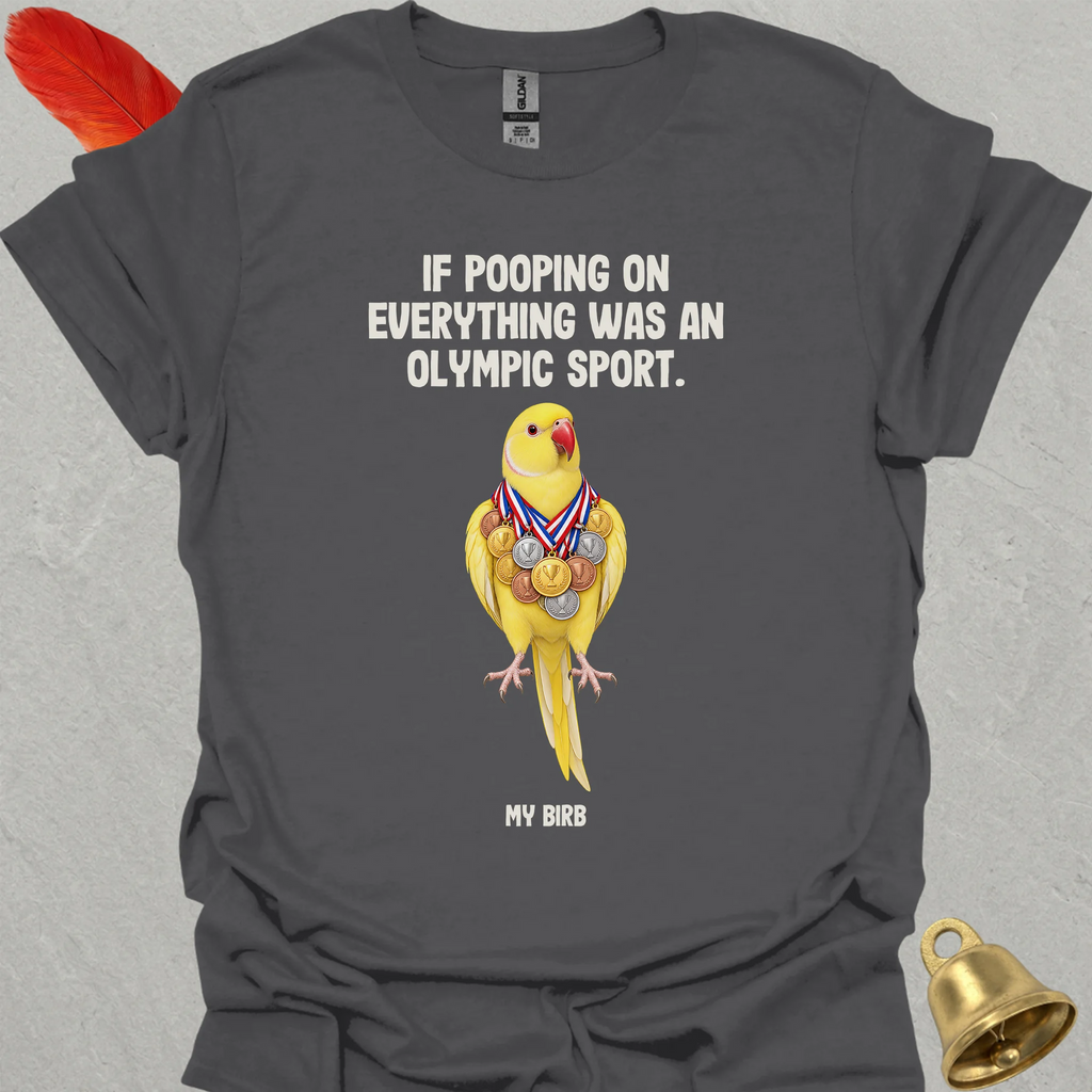 Lutino Indian Ringneck Olympic Pooper T-Shirt