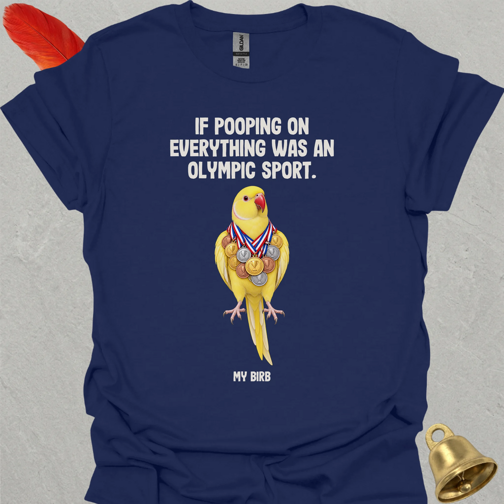 Lutino Indian Ringneck Olympic Pooper T-Shirt