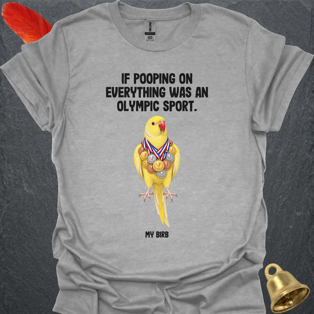 Lutino Indian Ringneck Olympic Pooper T-Shirt