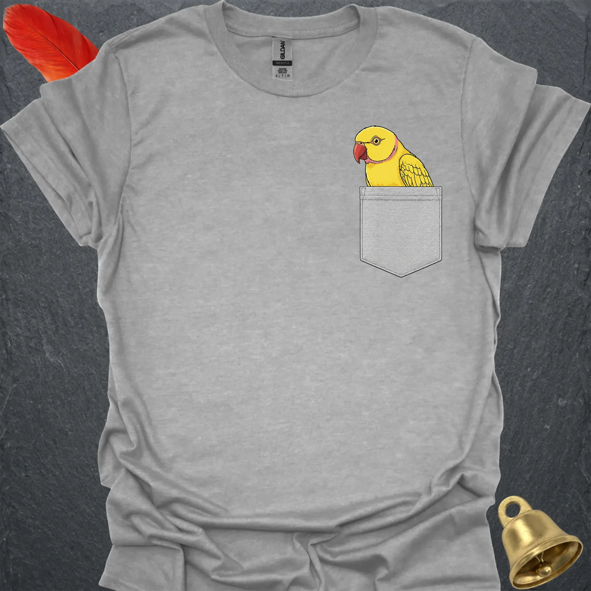 Lutino Indian Ringneck Pocket T-Shirt