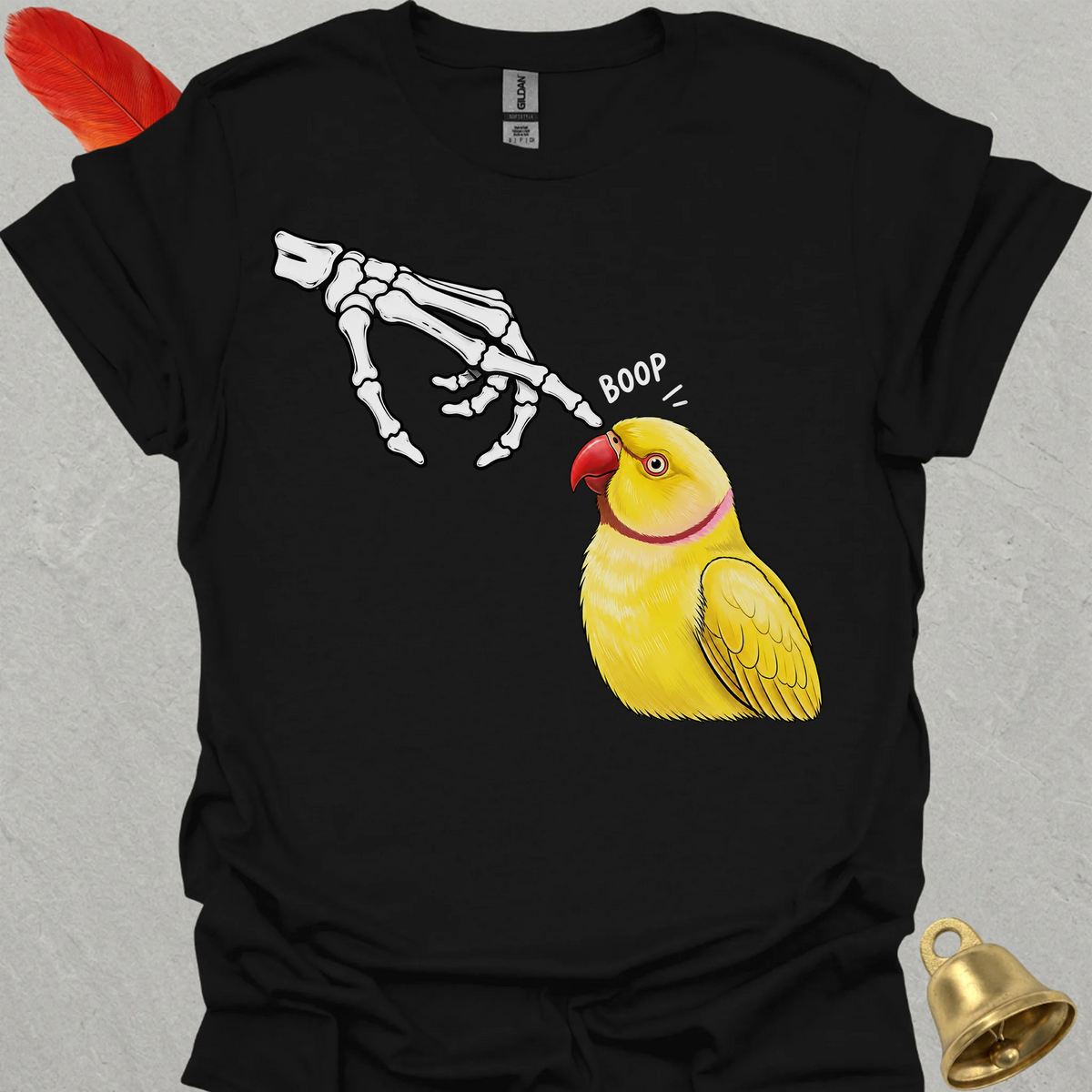 Lutino Indian Ringneck Skeleton Boop T-Shirt