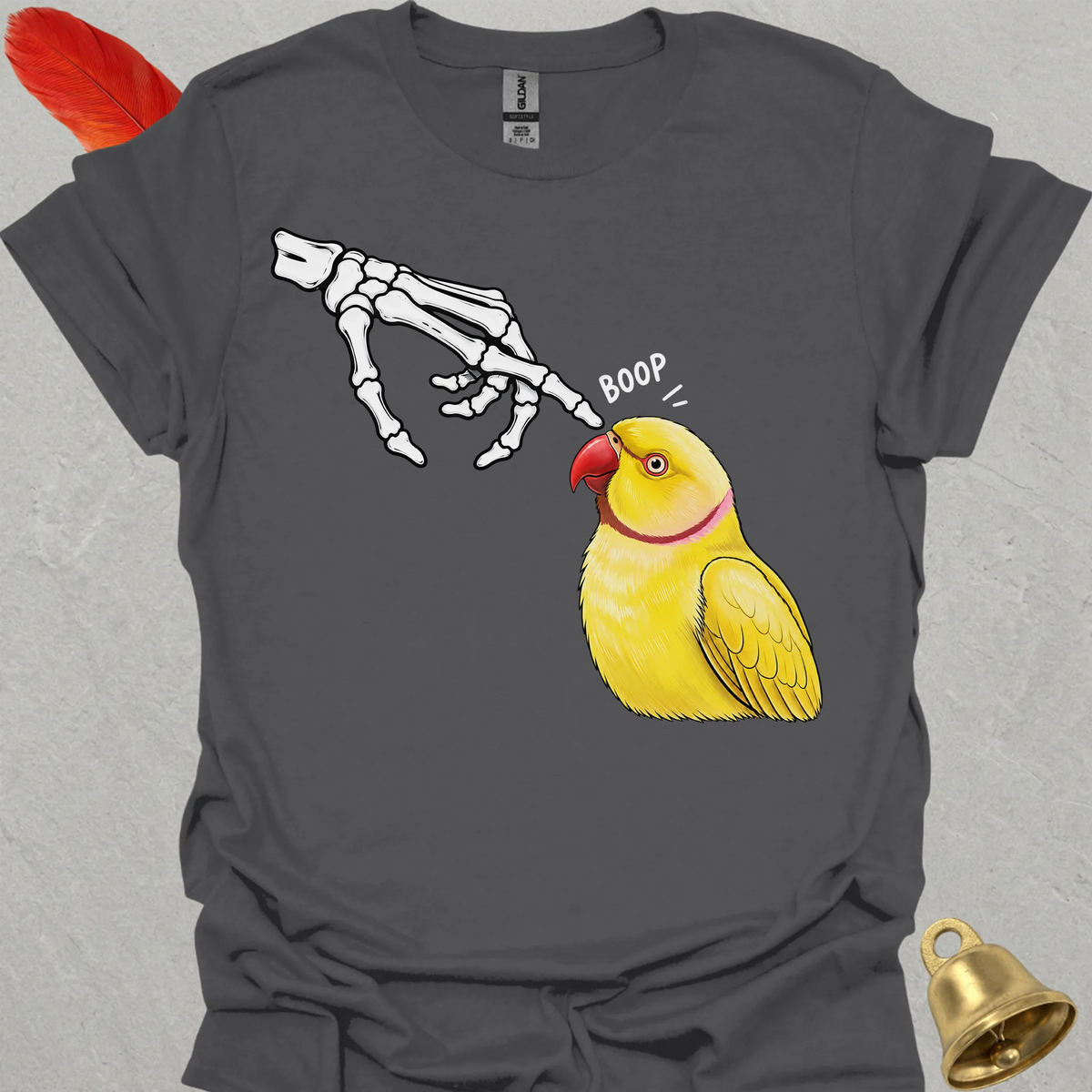 Lutino Indian Ringneck Skeleton Boop T-Shirt