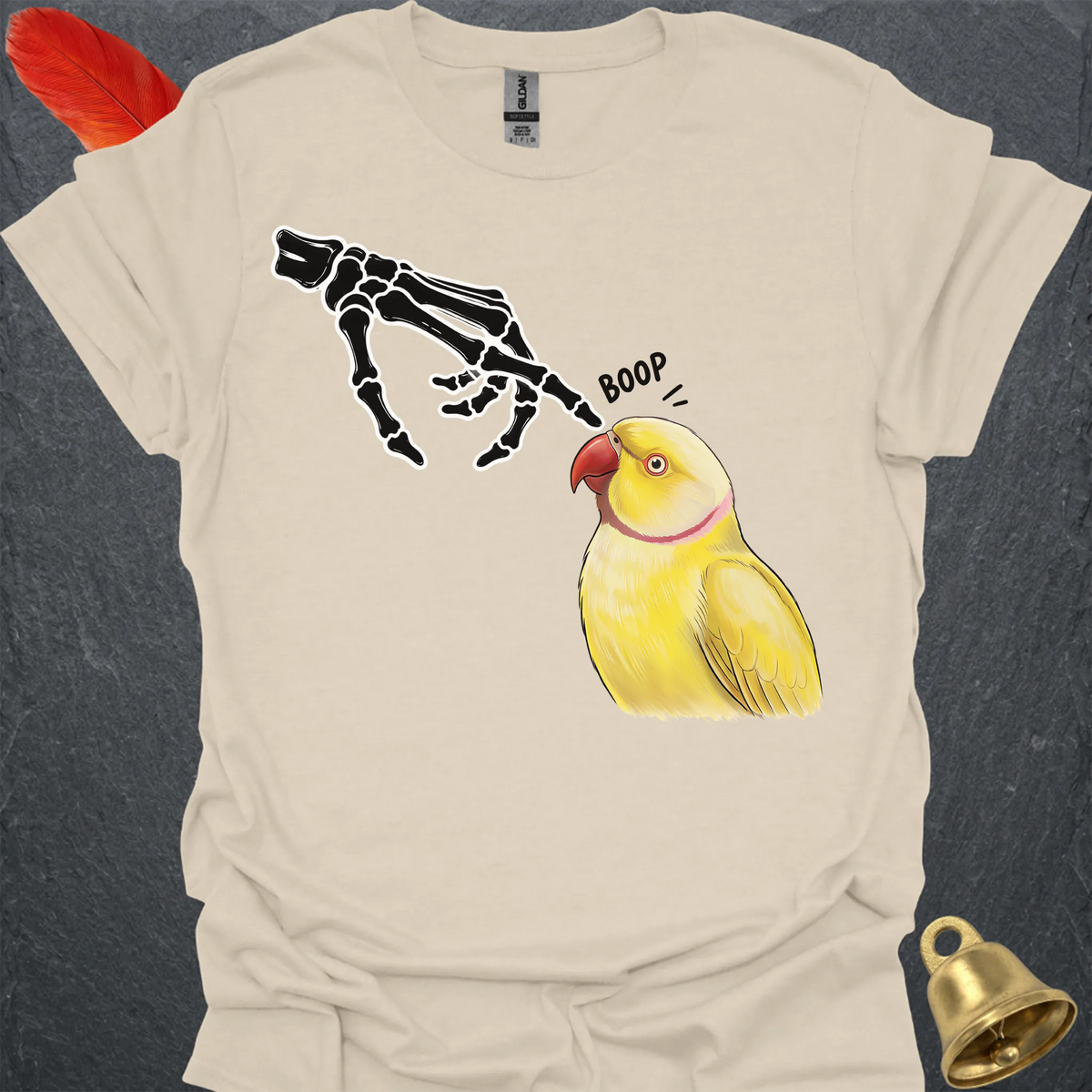 Lutino Indian Ringneck Skeleton Boop T-Shirt