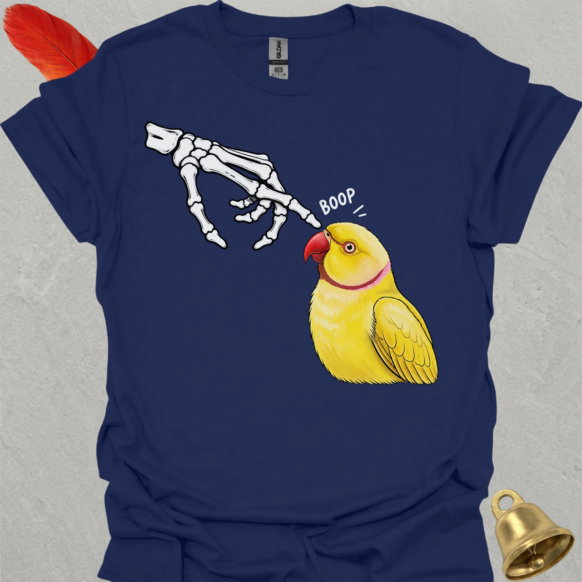 Lutino Indian Ringneck Skeleton Boop T-Shirt
