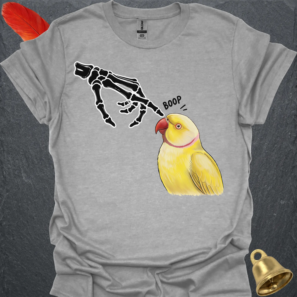 Lutino Indian Ringneck Skeleton Boop T-Shirt