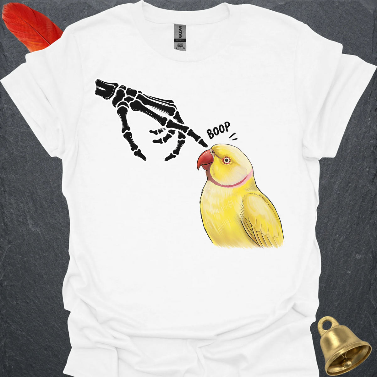 Lutino Indian Ringneck Skeleton Boop T-Shirt