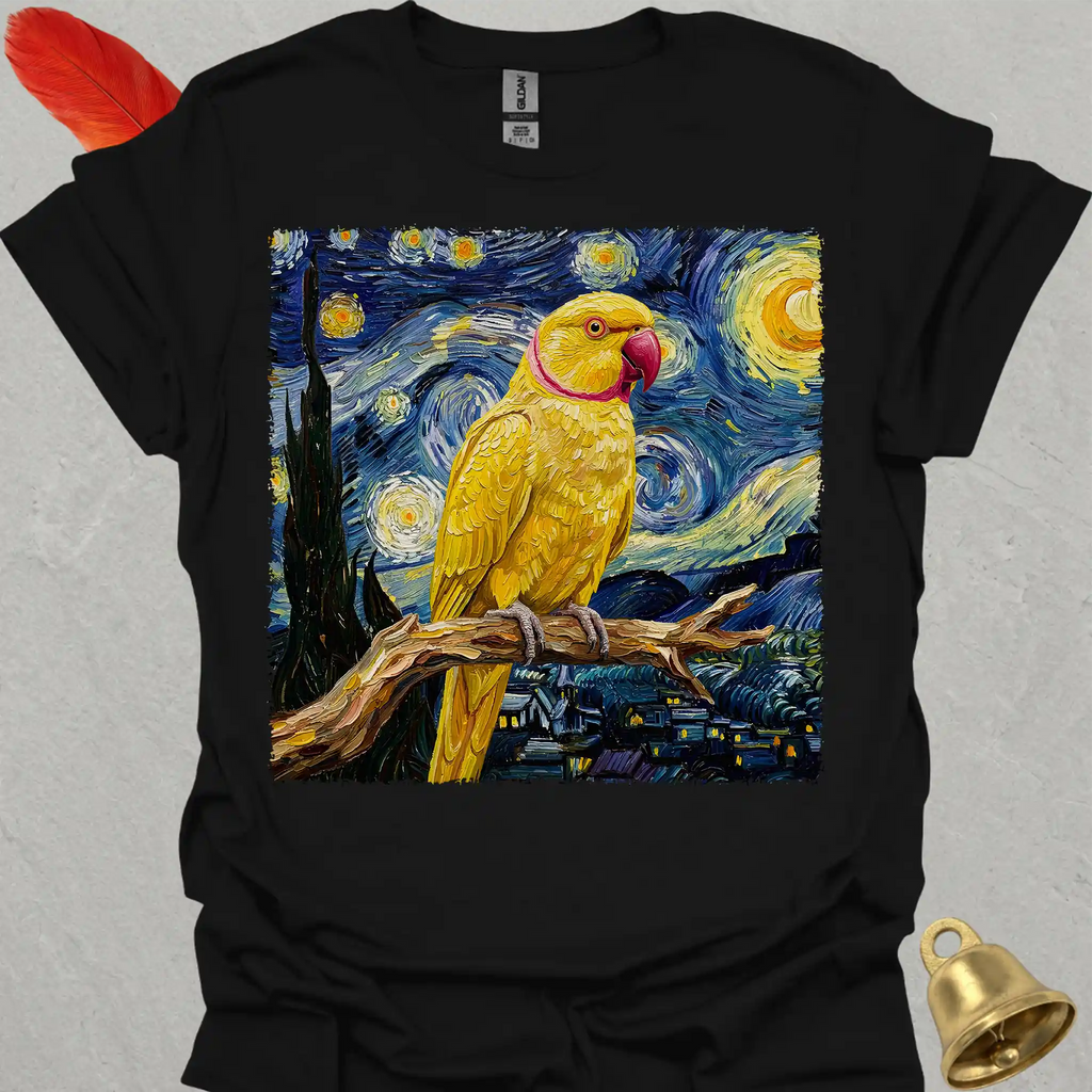 Lutino Indian Ringneck Starry Night T-Shirt