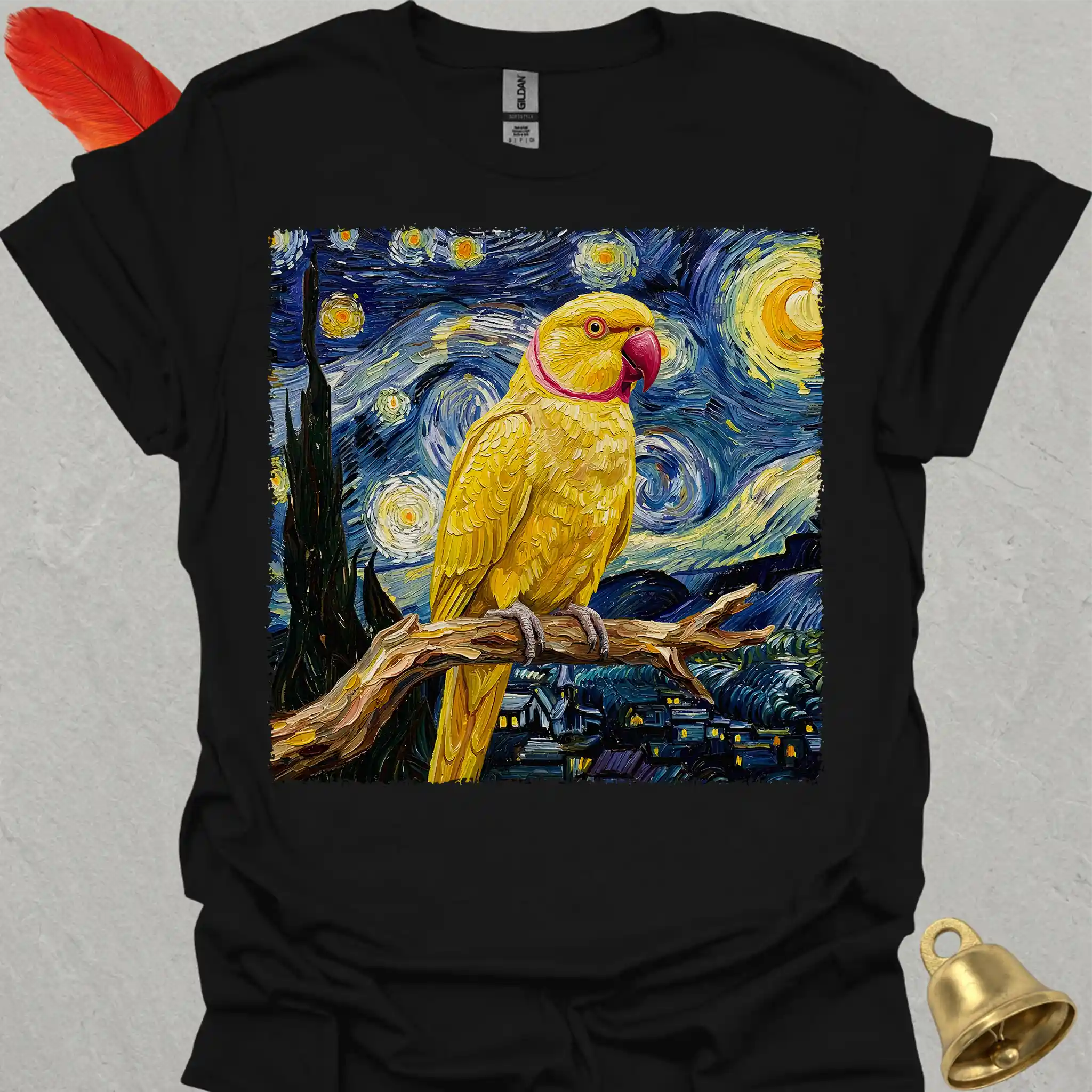 Lutino Indian Ringneck Starry Night T-Shirt
