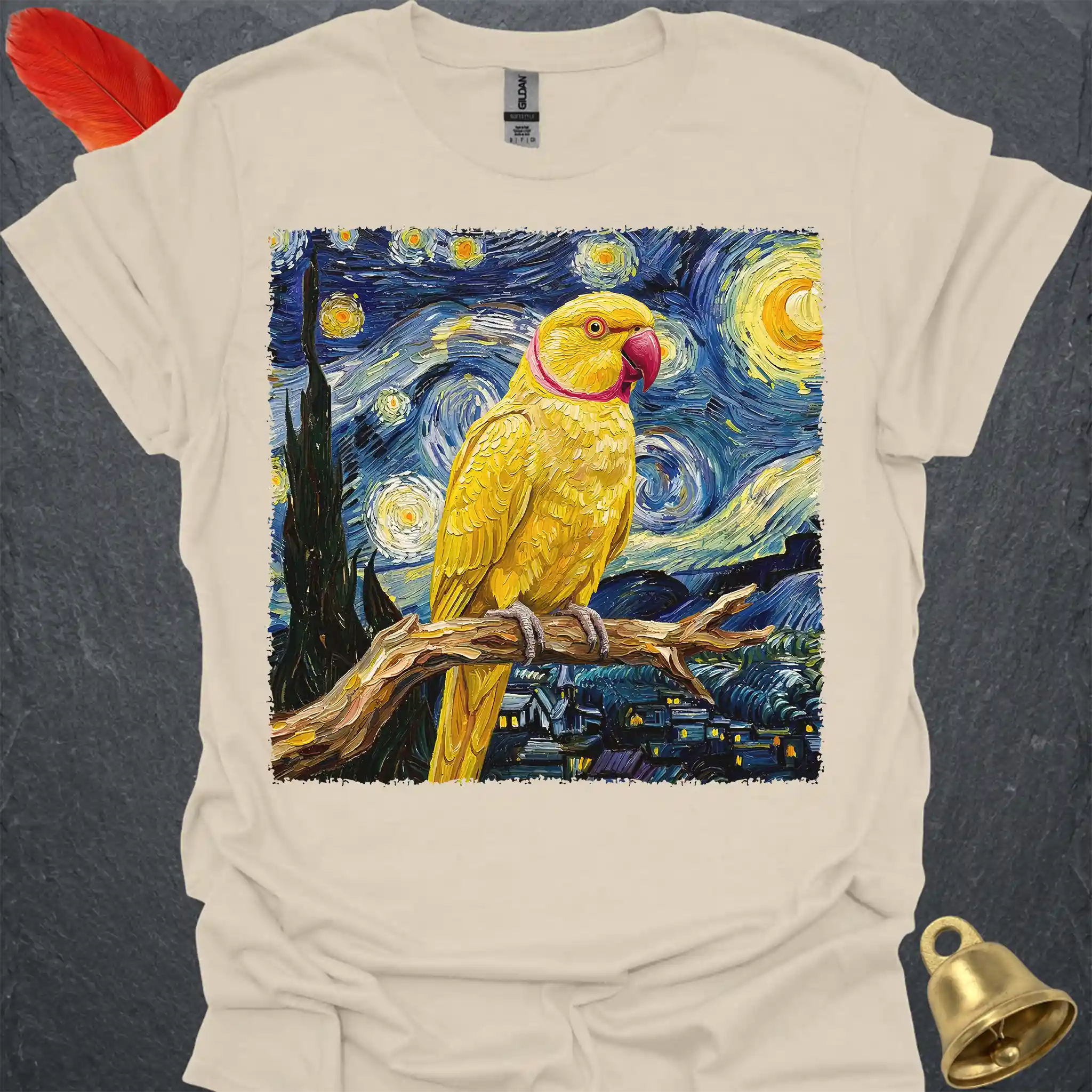 Lutino Indian Ringneck Starry Night T-Shirt