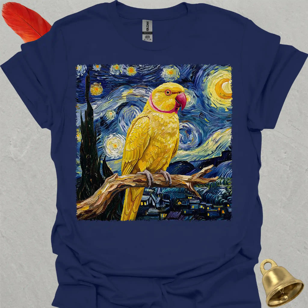 Lutino Indian Ringneck Starry Night T-Shirt