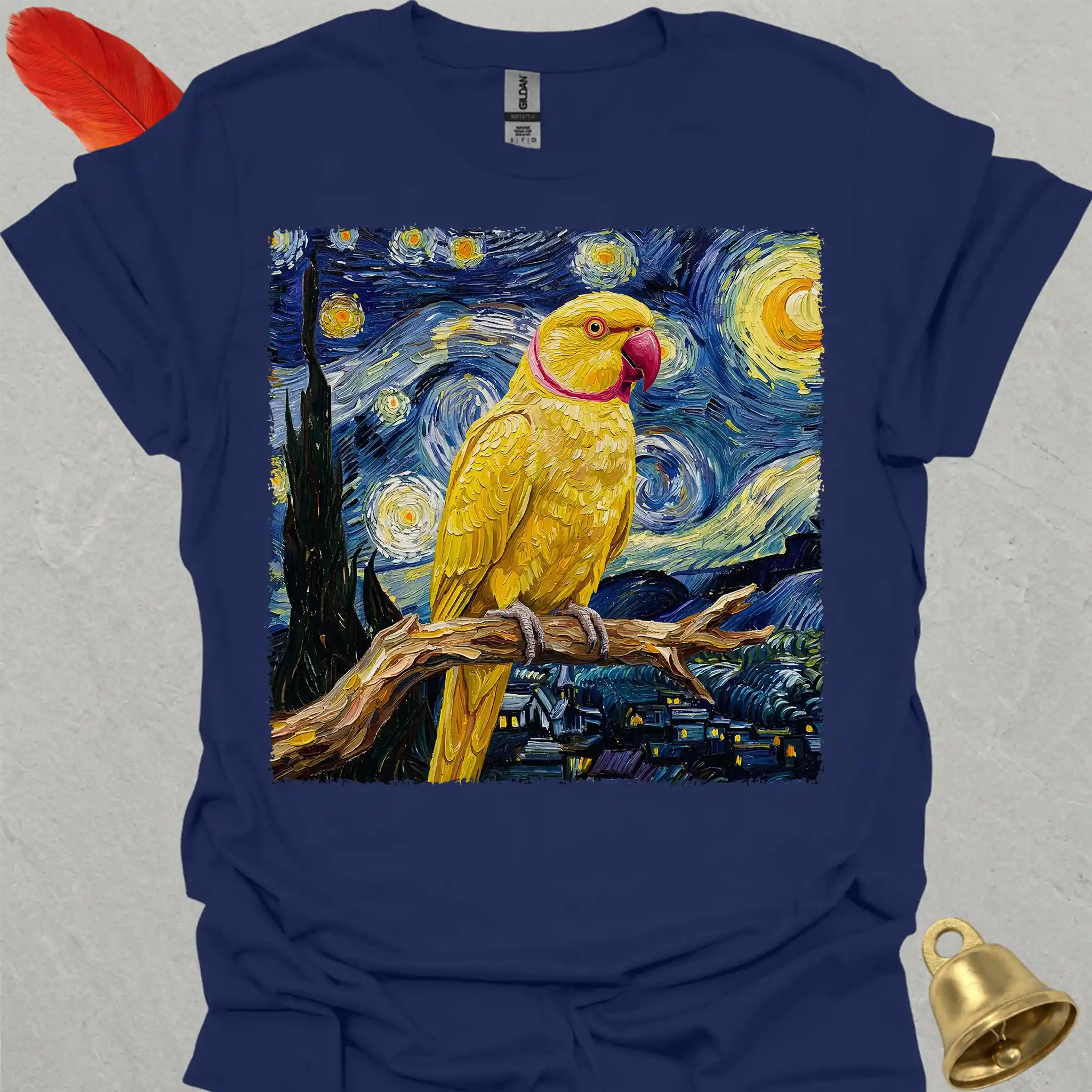 Lutino Indian Ringneck Starry Night T-Shirt