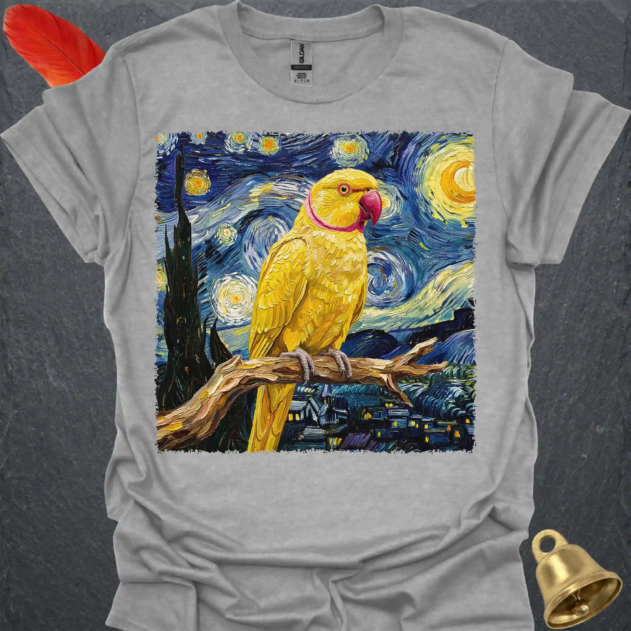 Lutino Indian Ringneck Starry Night T-Shirt