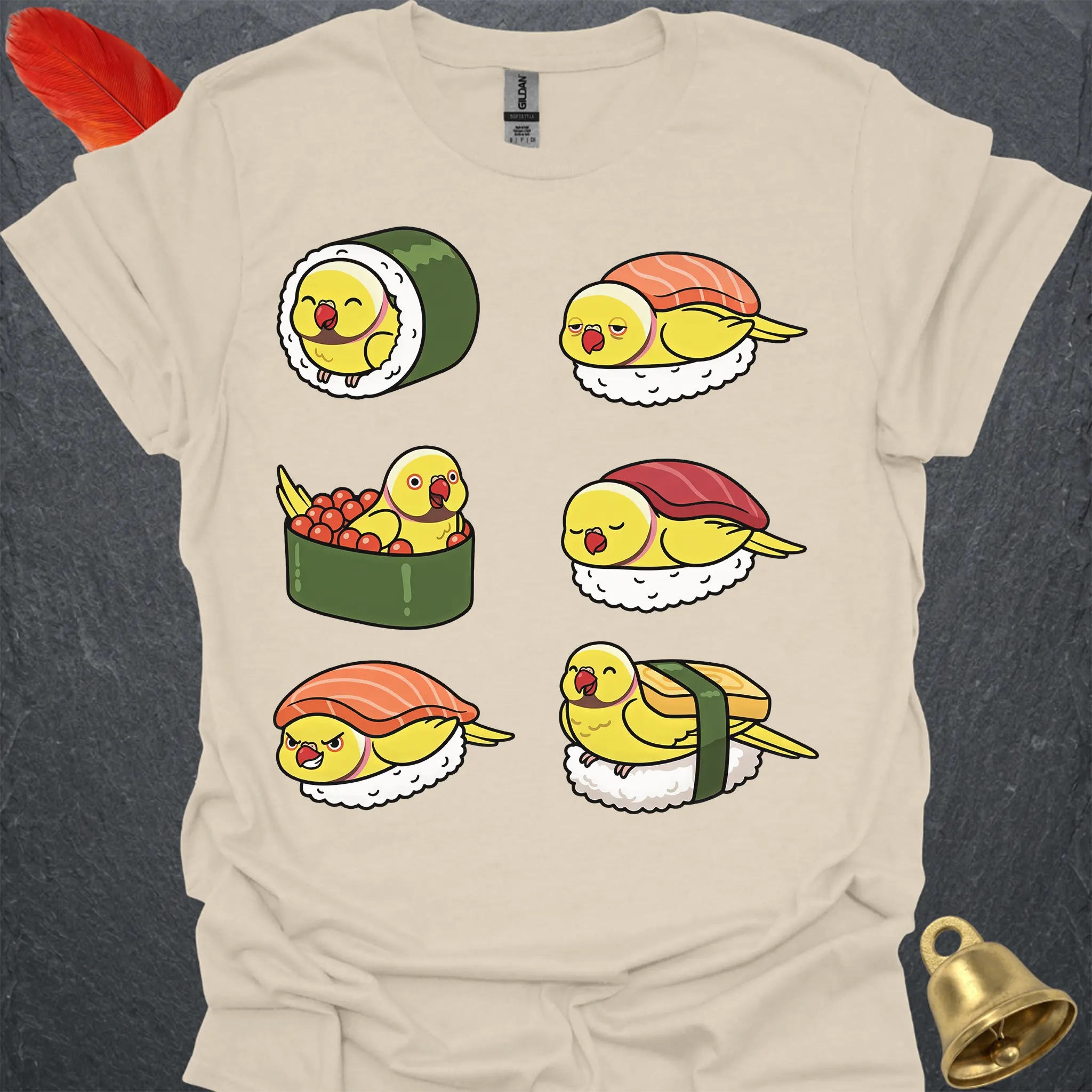 Lutino Indian Ringneck Sushi T-Shirt